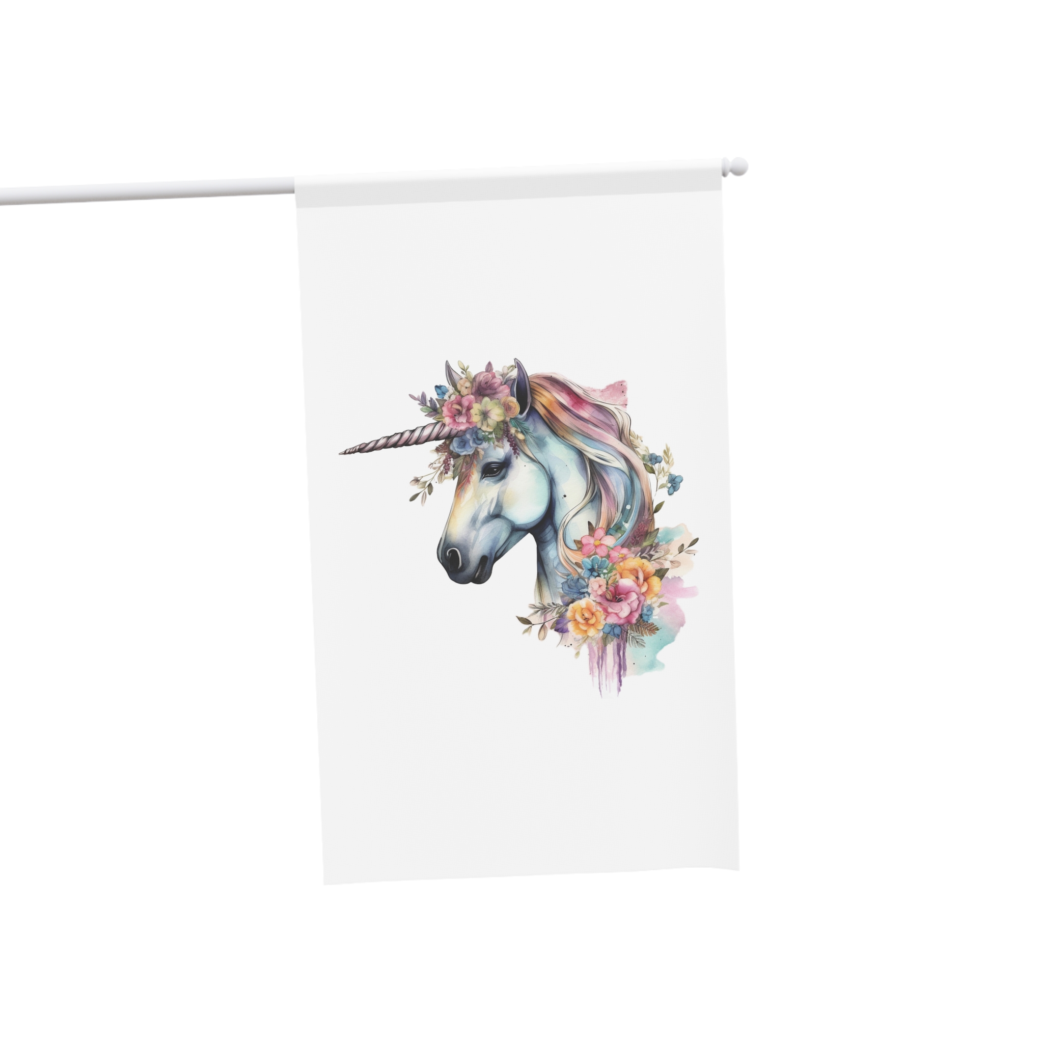 Unicorn With Flower Crown His Head House Banner - Image 3
