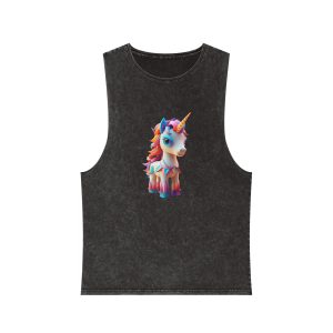 Mythical Unicorn Kids Figurine Style (6) Fotor Bg Remover 20231104152115 Unisex Stonewash Tank Top