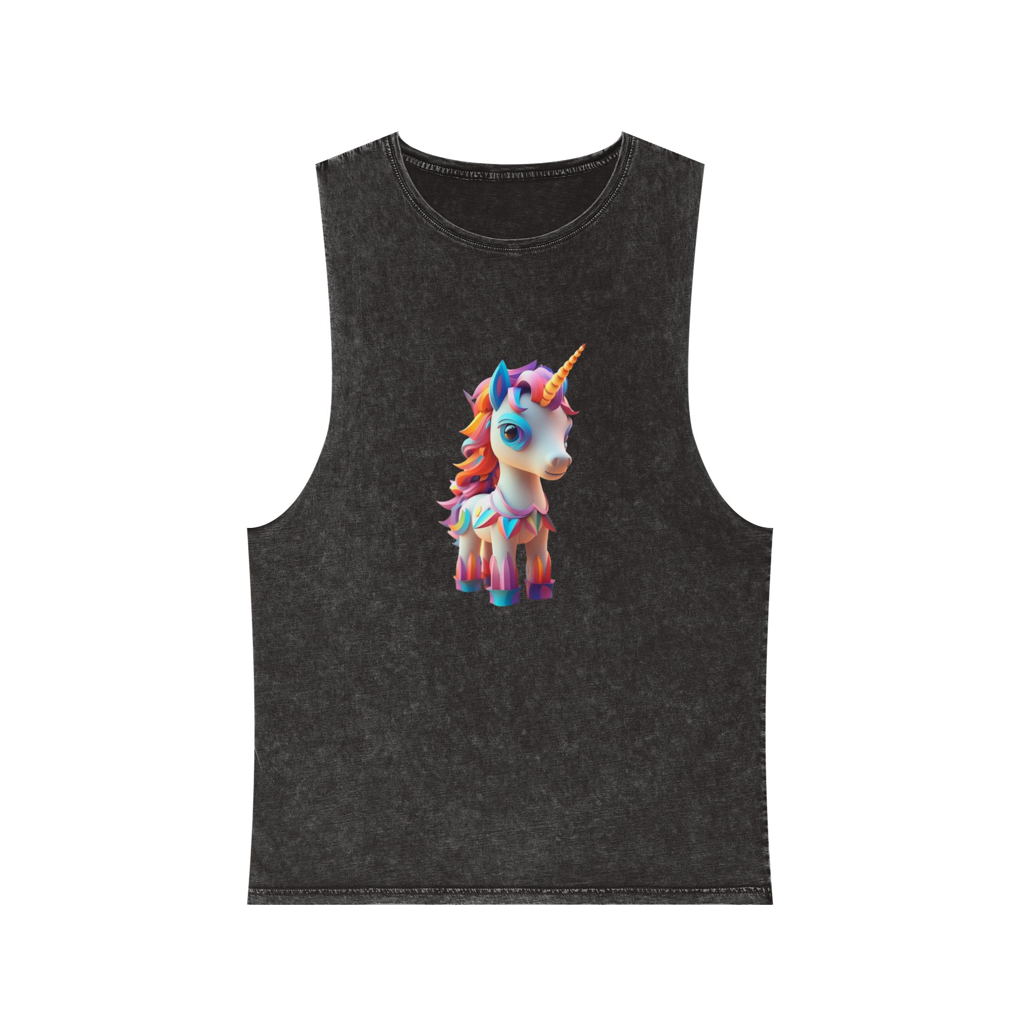 Mythical Unicorn Kids Figurine Style (6) Fotor Bg Remover 20231104152115 Unisex Stonewash Tank Top