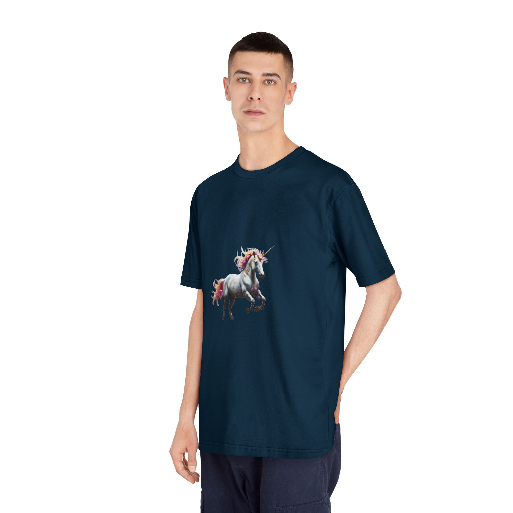 Beautiful Unicorn Running Magical Meadow Unicorn Background Images Whimsical Unicorn (34) Unisex Classic Crewneck T Shirt - Image 20