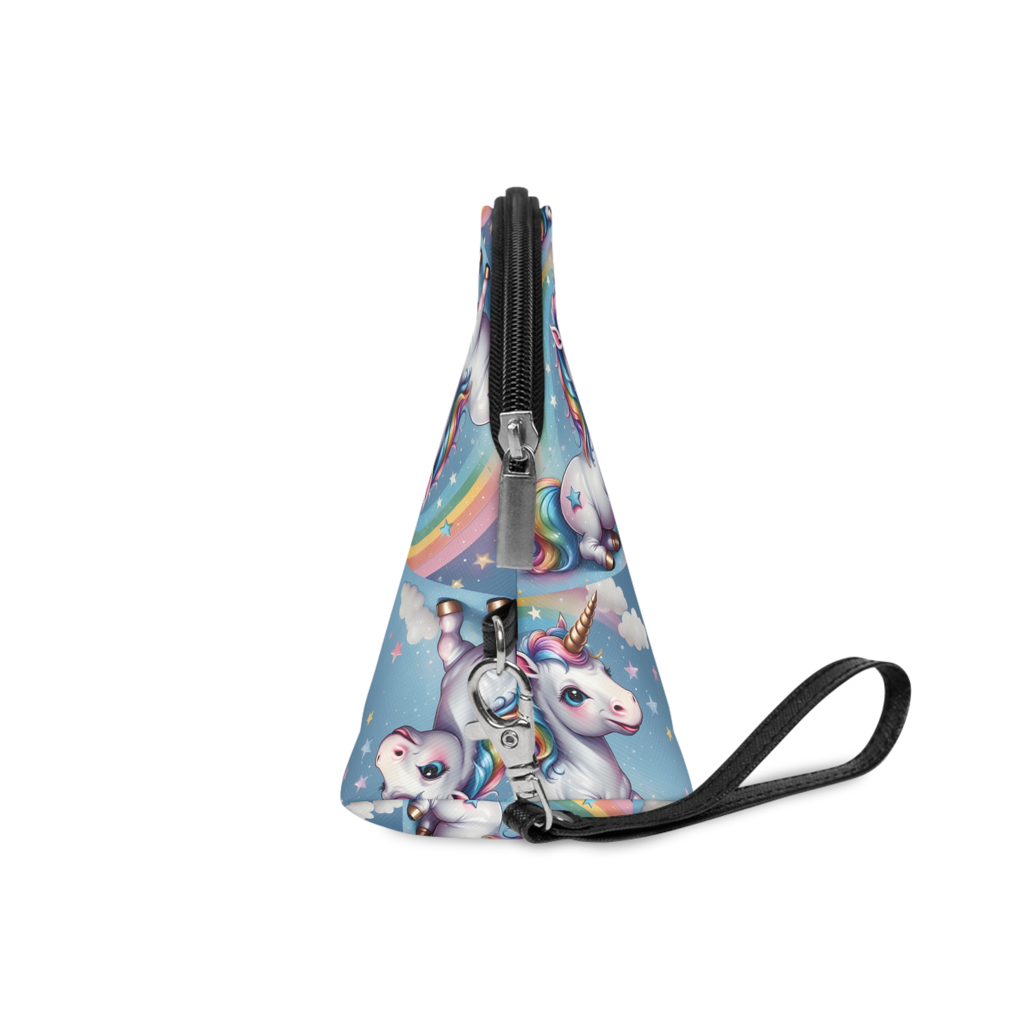 Happy Unicorn Background Sky Rainbow Makeup Bag - Image 3