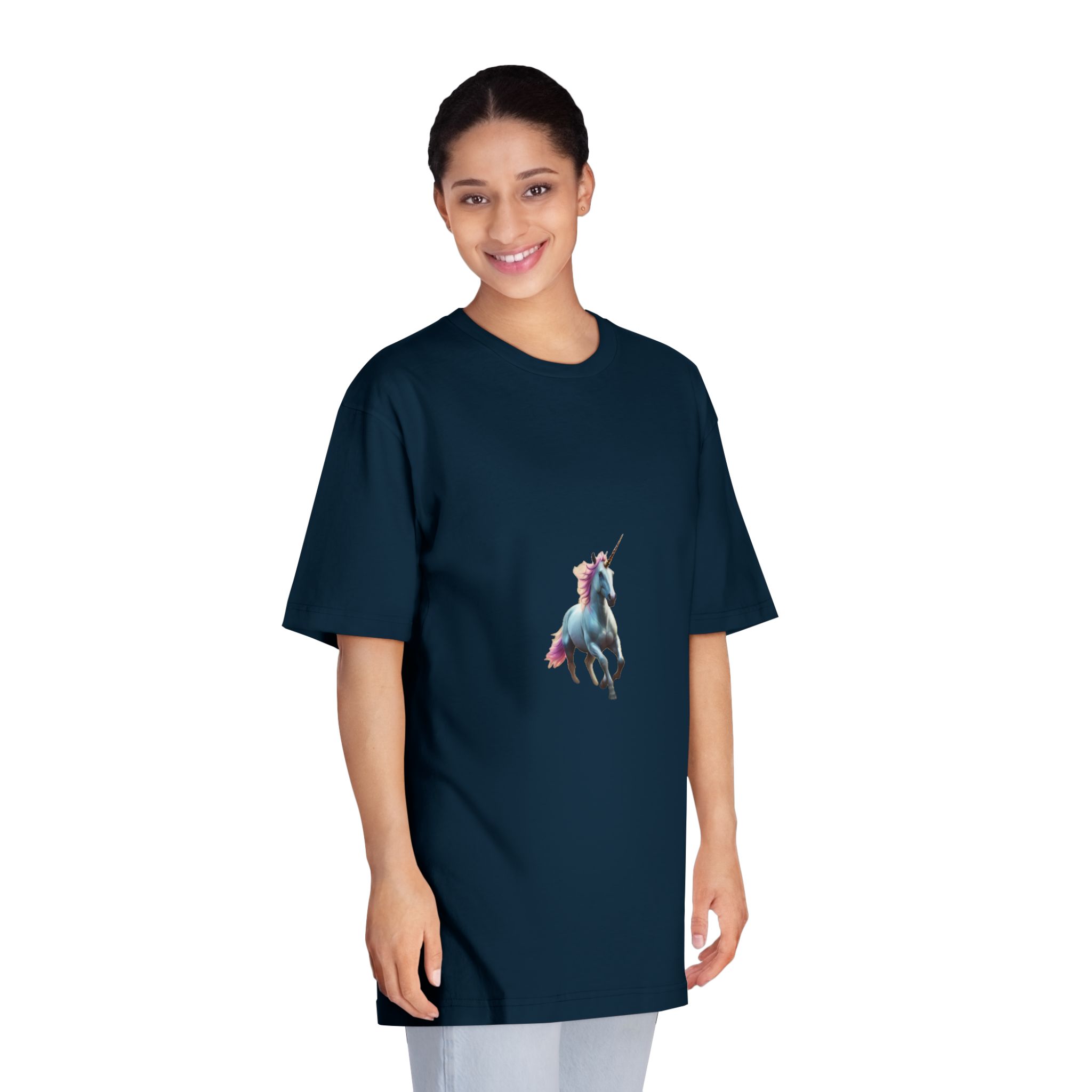 Beautiful Unicorn Running Magical Meadow Unicorn Background Images Whimsical Unicorn (35) Unisex Classic Crewneck T Shirt - Image 19