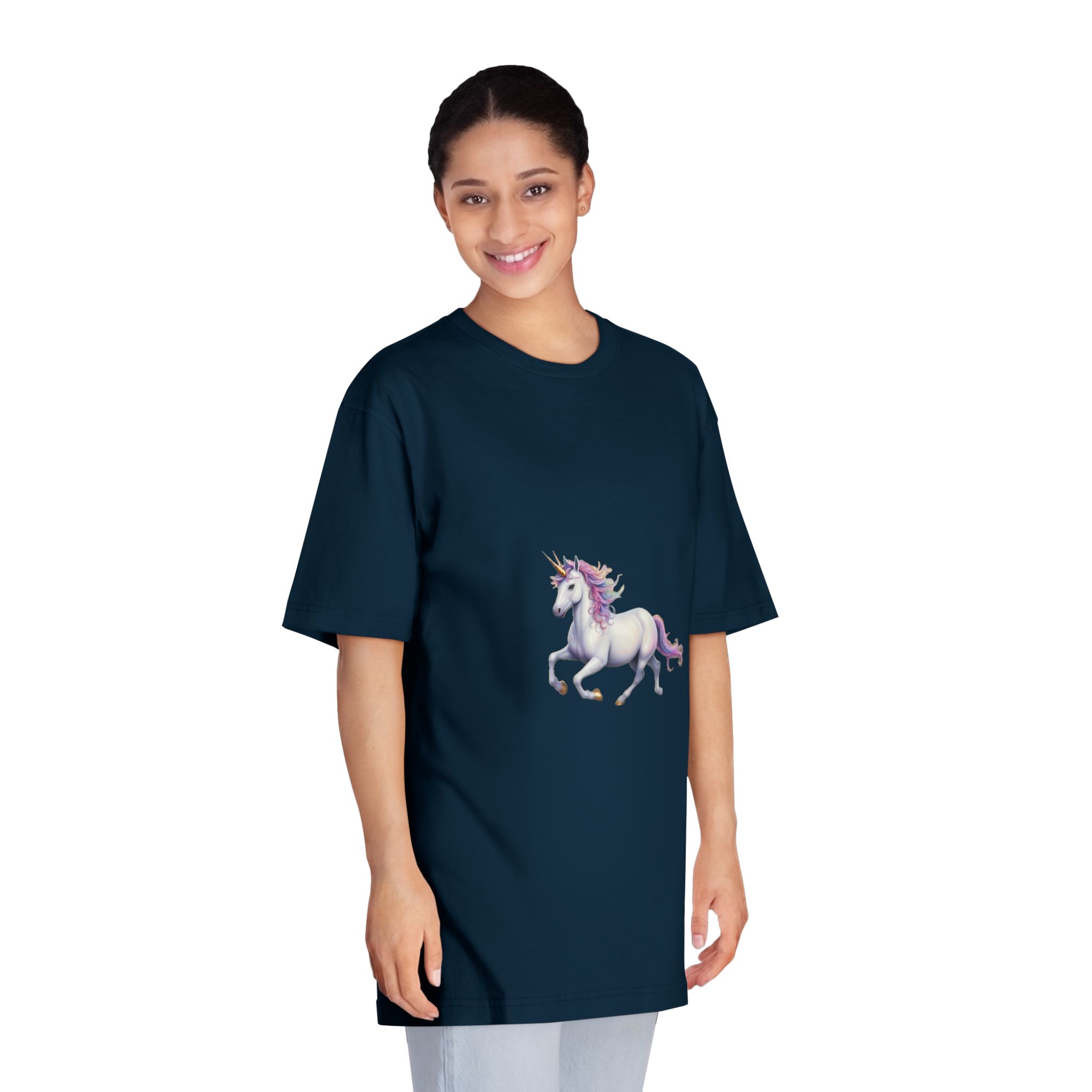 Beautiful Unicorn Running Magical Meadow Unicorn Background Images Whimsical Unicorn (7) Unisex Classic Crewneck T Shirt - Image 19