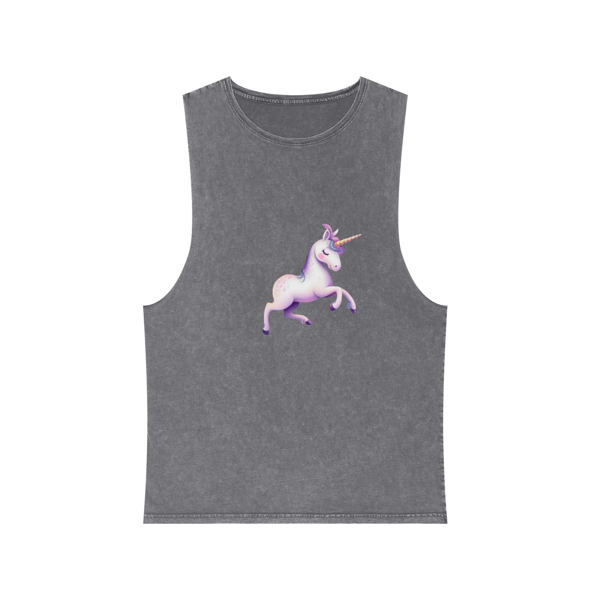 Beautiful Unicorn Running Magical Meadow Unicorn Background Images Whimsical Unicorn (47) Unisex Stonewash Tank Top - Image 9