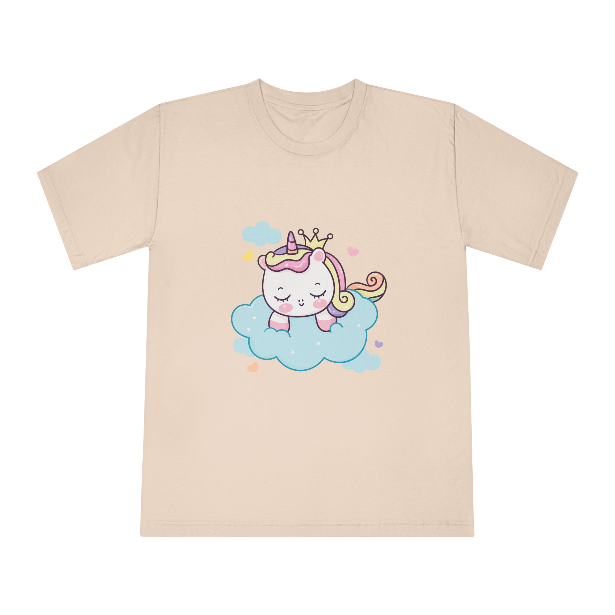 Cute Unicorn Princess Cartoon Sleep Cloud Kawaii Clipart Unisex Classic Crewneck T Shirt - Image 9