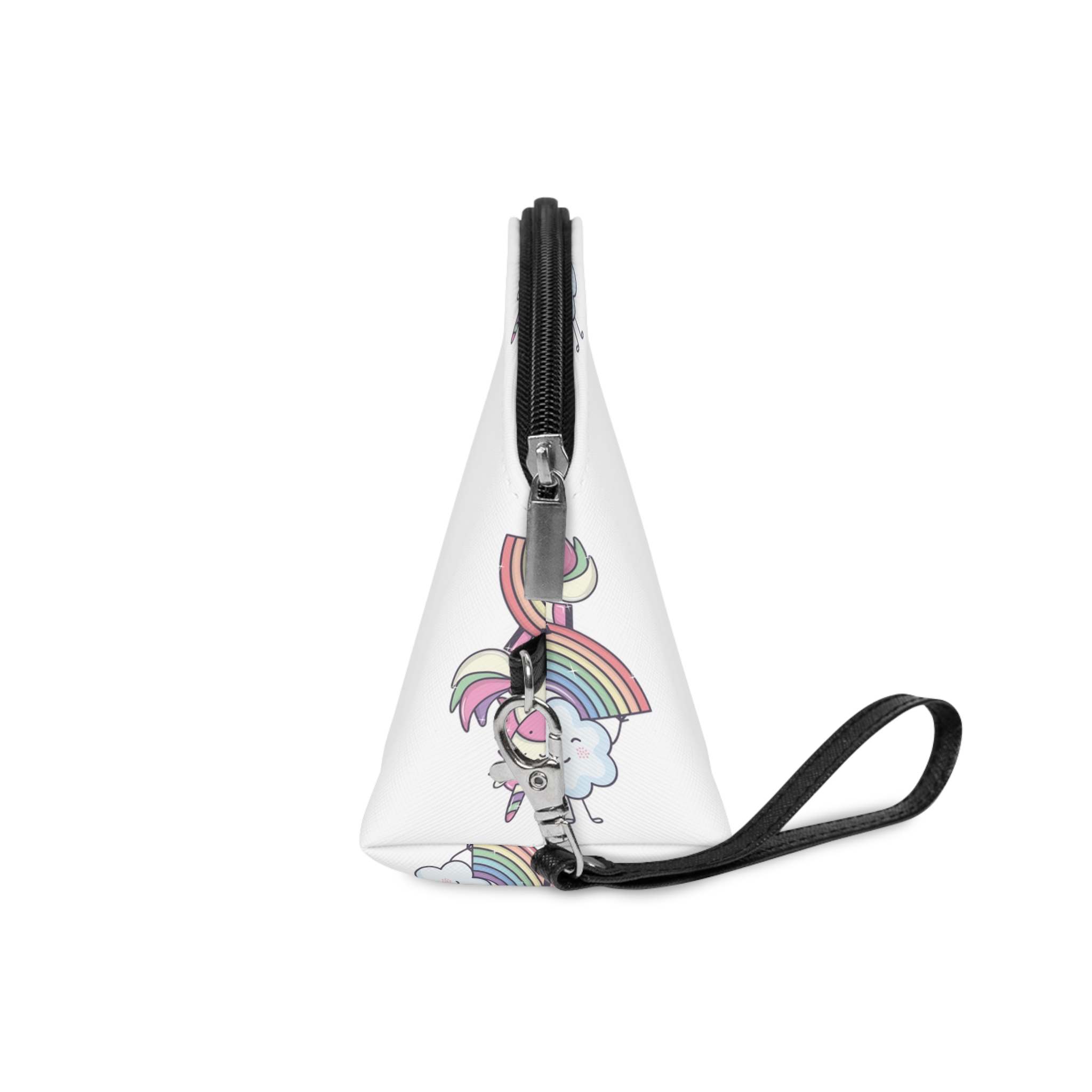 Cute Adorable Unicorn With Clouds Rainbow Makeup Bag - Image 3