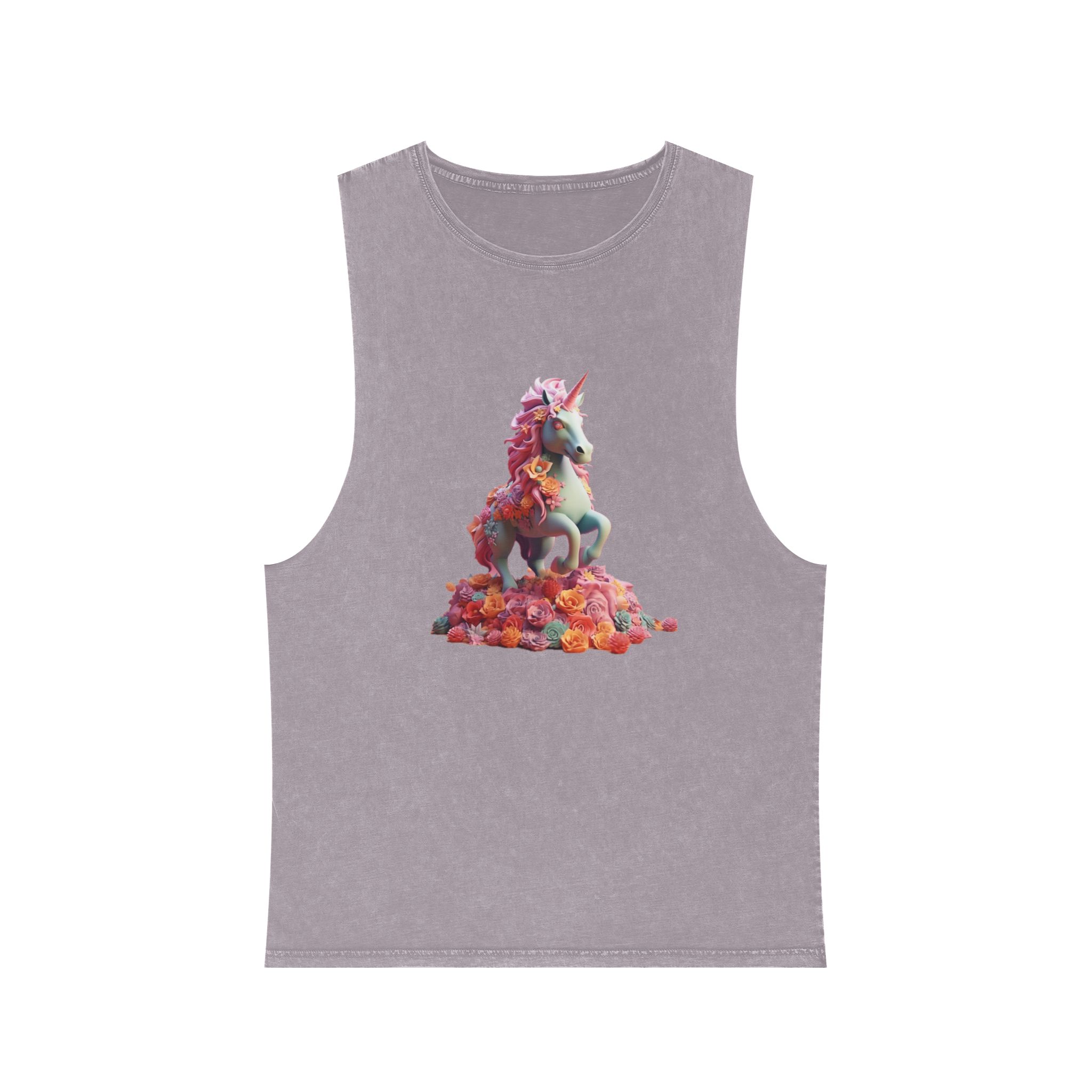 Colorful 3d Mythical Unicorn (3) Copy Unisex Stonewash Tank Top - Image 17