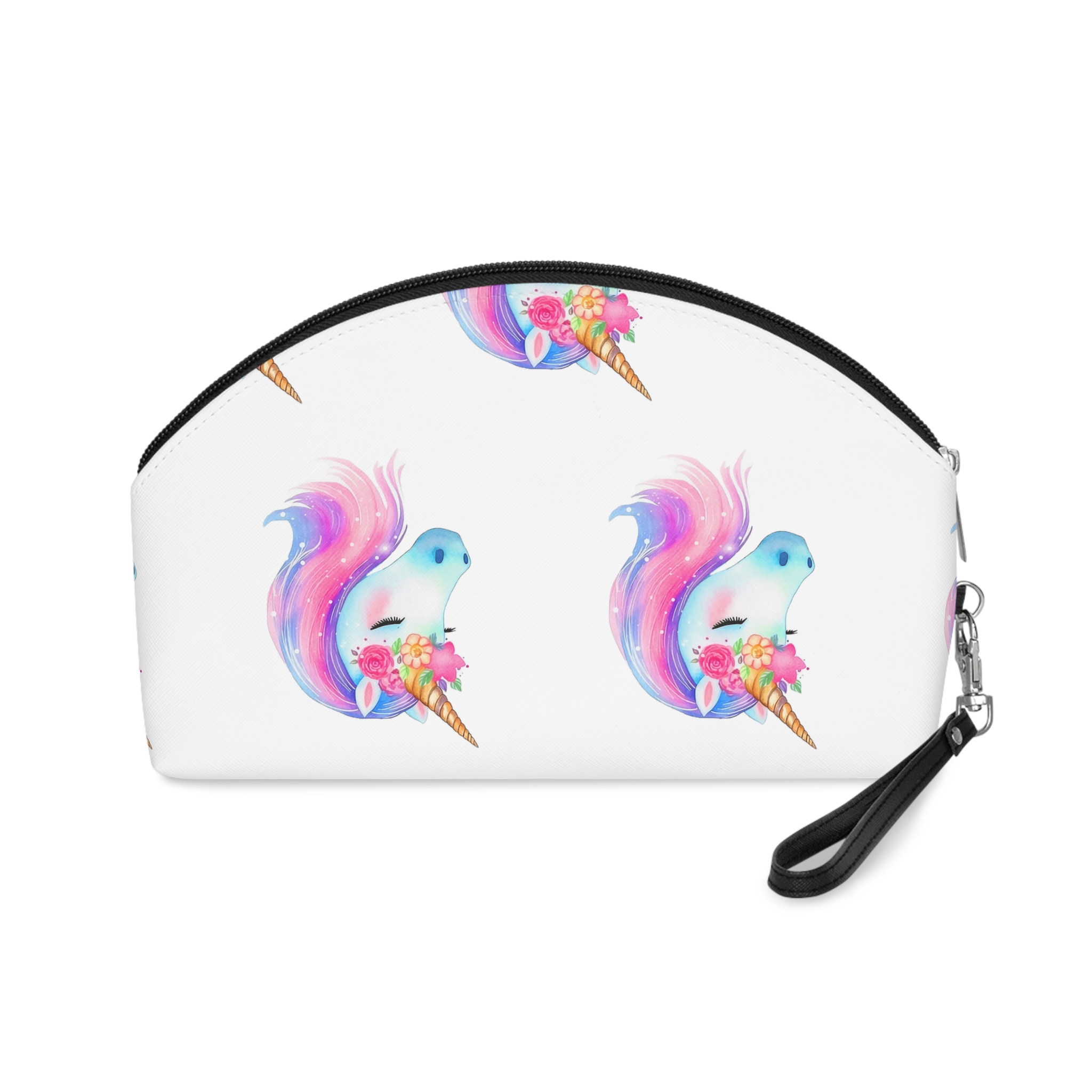 Cute Unicorn Watercolor Hand Painted 01 Makeup Bag - Image 2