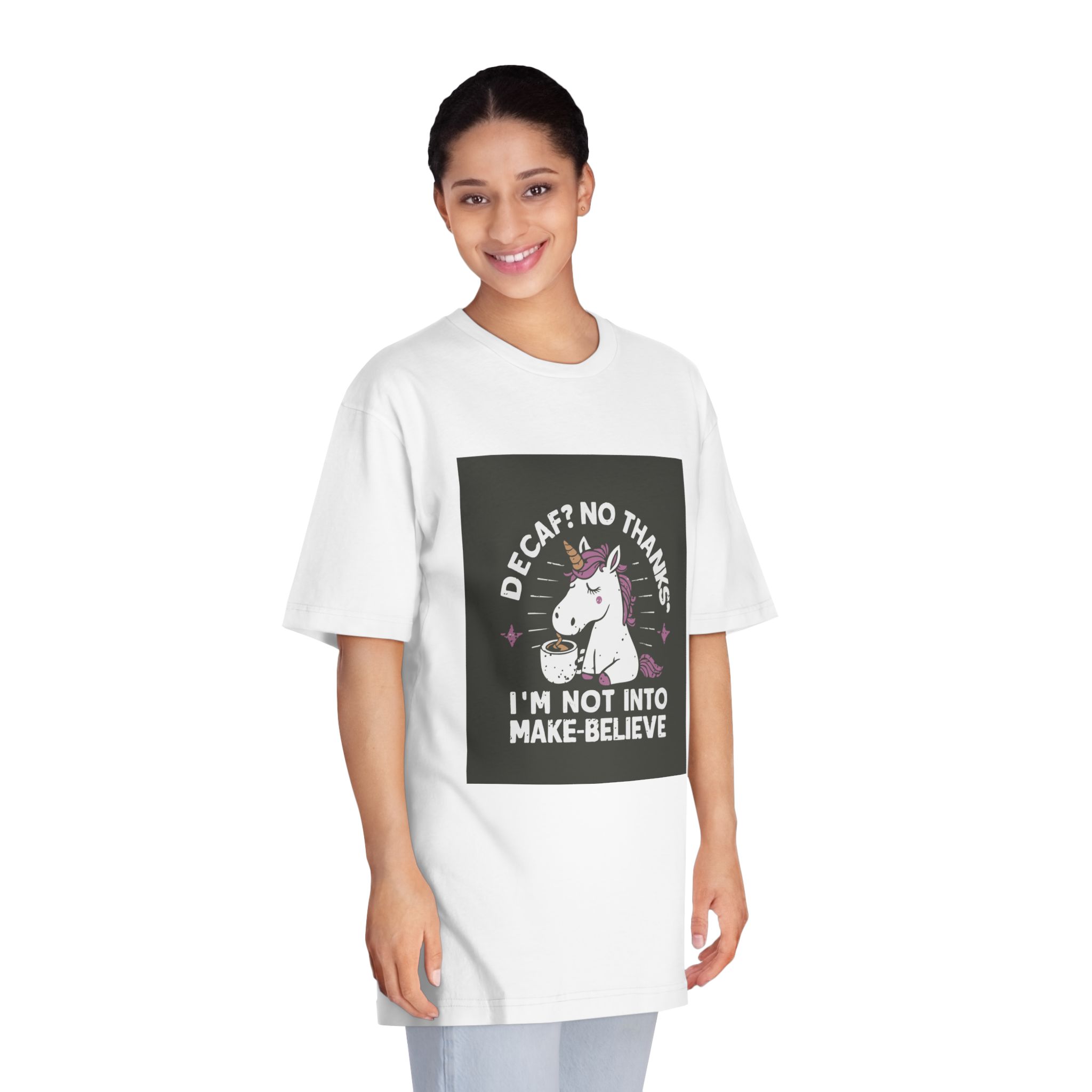 Decaf No Thanks I Am Not Into Make Believe Unisex Classic Crewneck T Shirt - Image 3