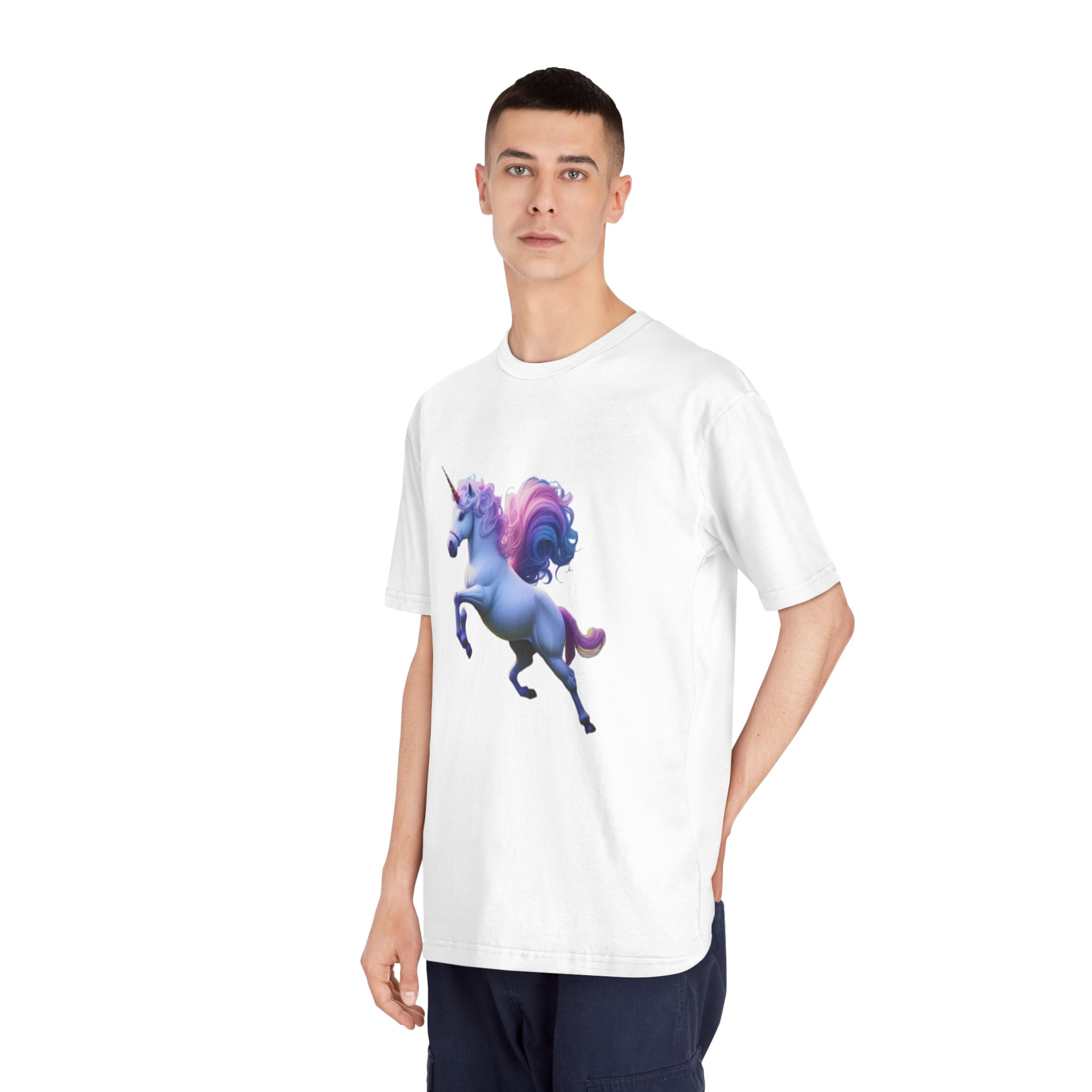 Beautiful Unicorn Running Magical Meadow Unicorn Background Images Whimsical Unicorn (26) Unisex Classic Crewneck T Shirt - Image 4