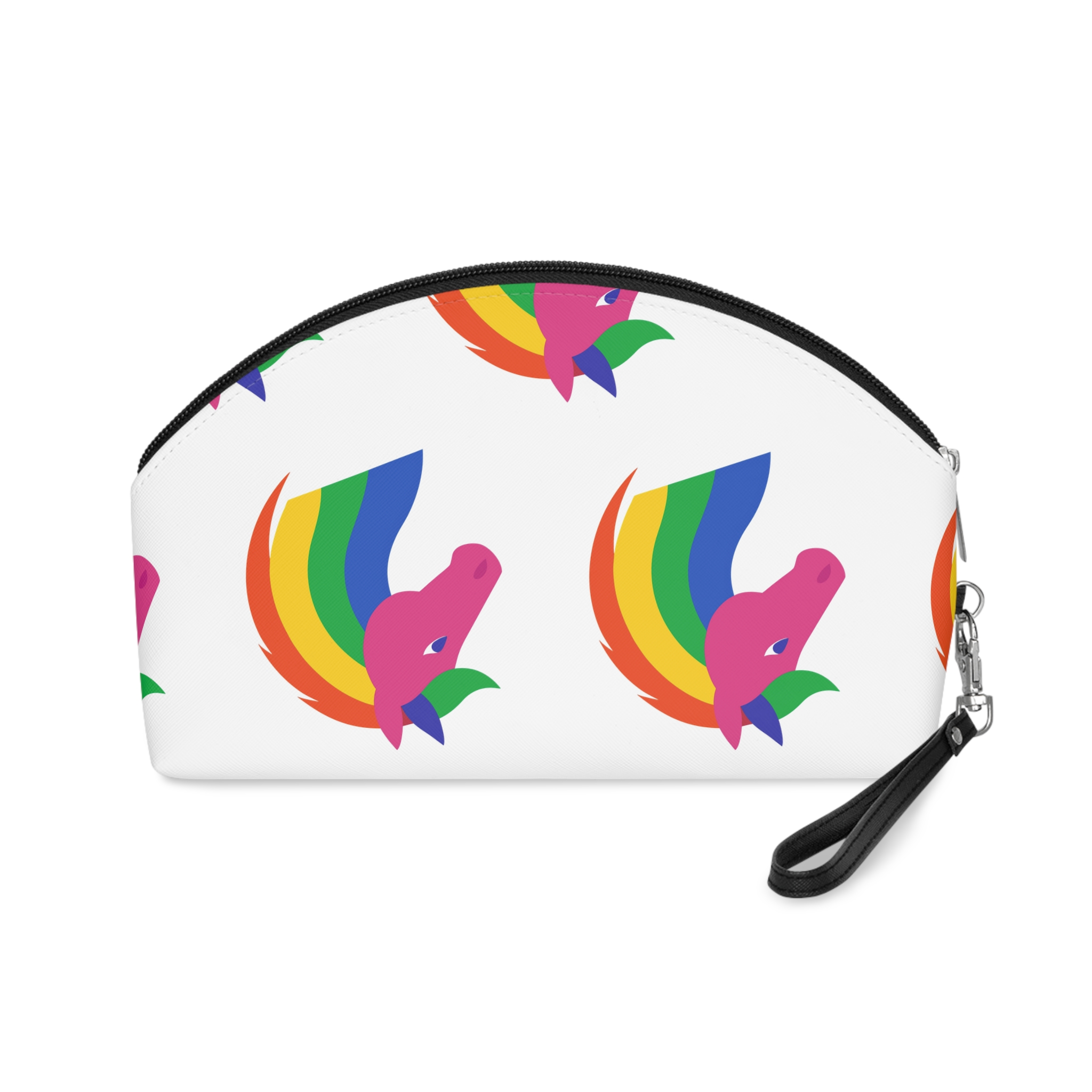 Rainbow Unicorn Head Flat Style Makeup Bag - Image 2