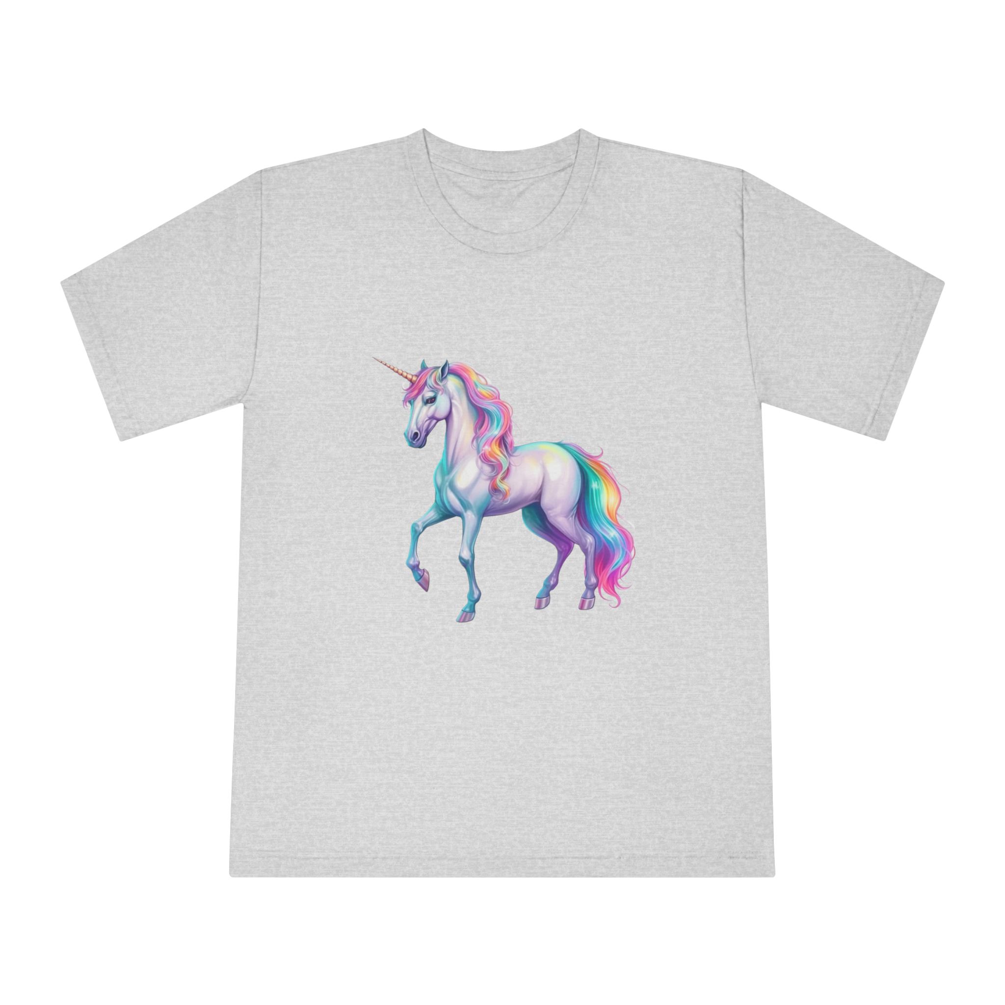 White Unicorn With Rainbow Mane Long Mane Generative Ai Fotor Bg Remover 20231203171019 Unisex Classic Crewneck T Shirt - Image 13