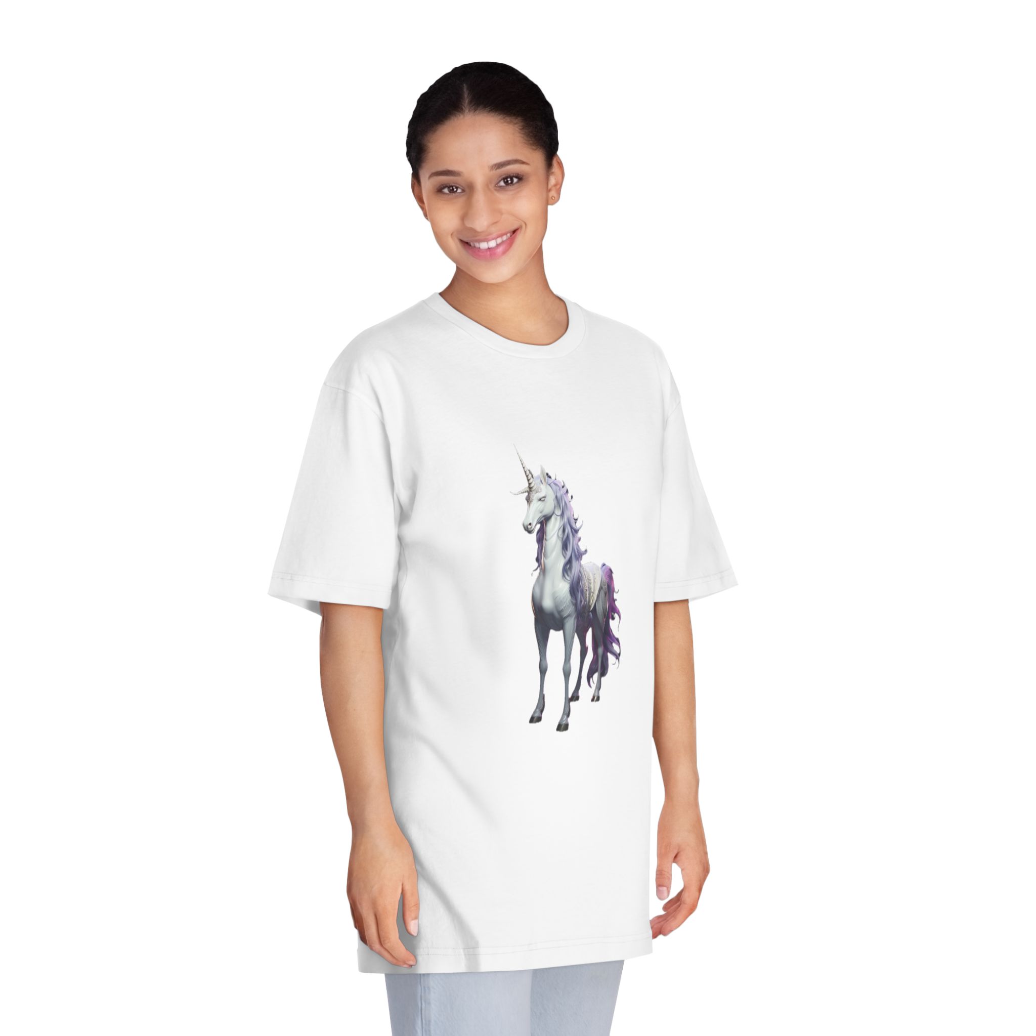 Unicorn With Pink Tone Colors Copy Unisex Classic Crewneck T Shirt - Image 3