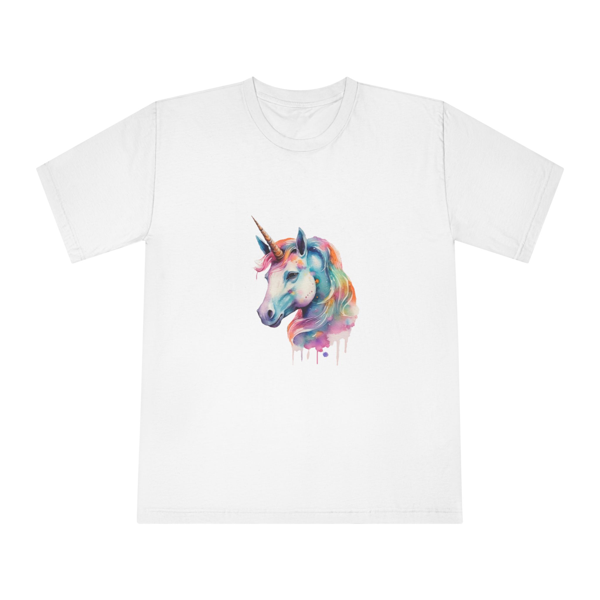 Close Up Unicorns Head With Colorful Mane Generative Ai Unisex Classic Crewneck T Shirt