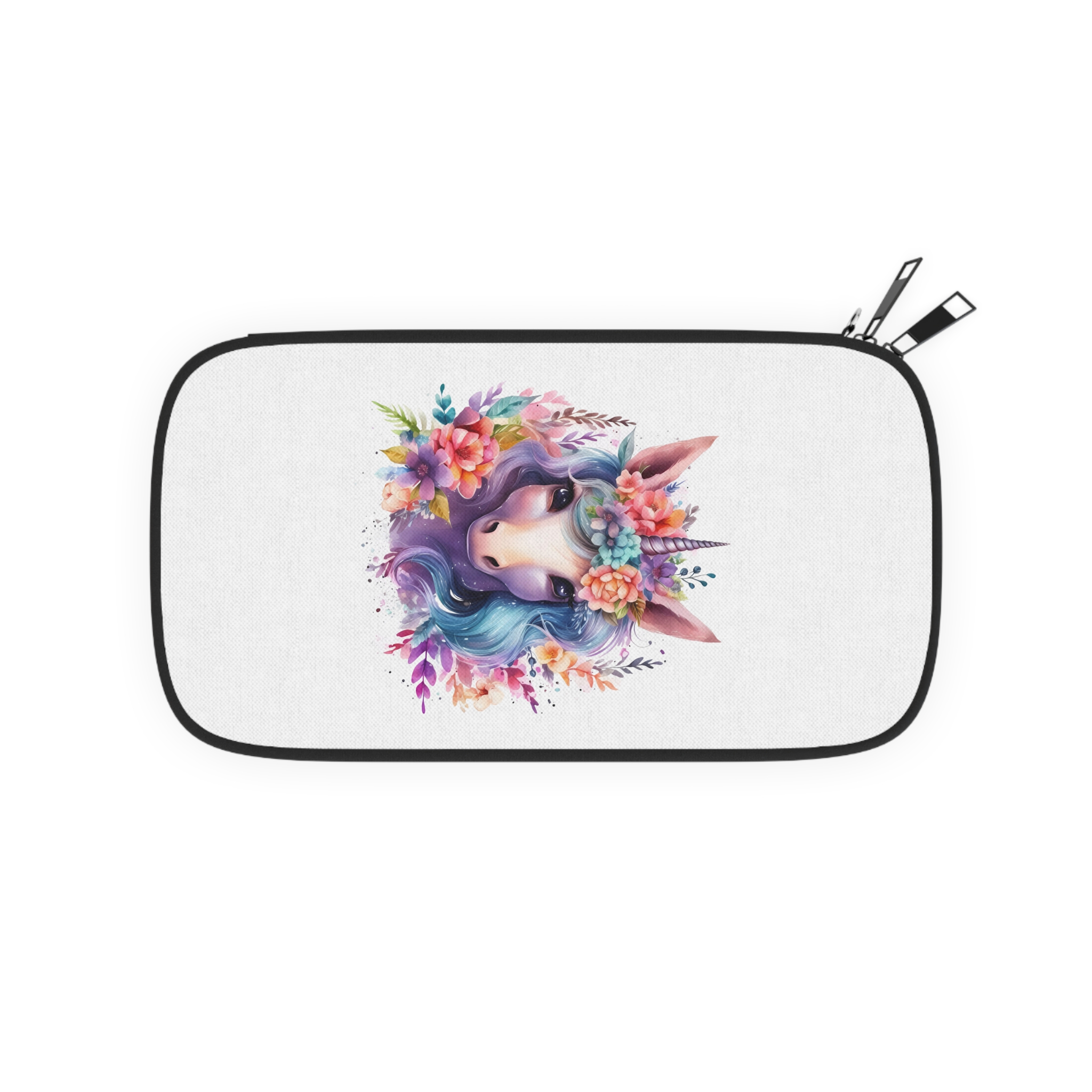 Cute Colorful Magic Unicorn With Flowers Watercolor Style (5) Passport Wallet