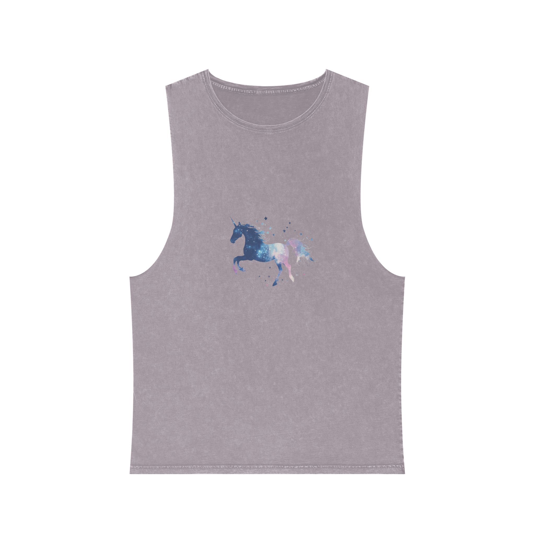 Celestial Unicorn Watercolor Painting Unisex Stonewash Tank Top - Image 17