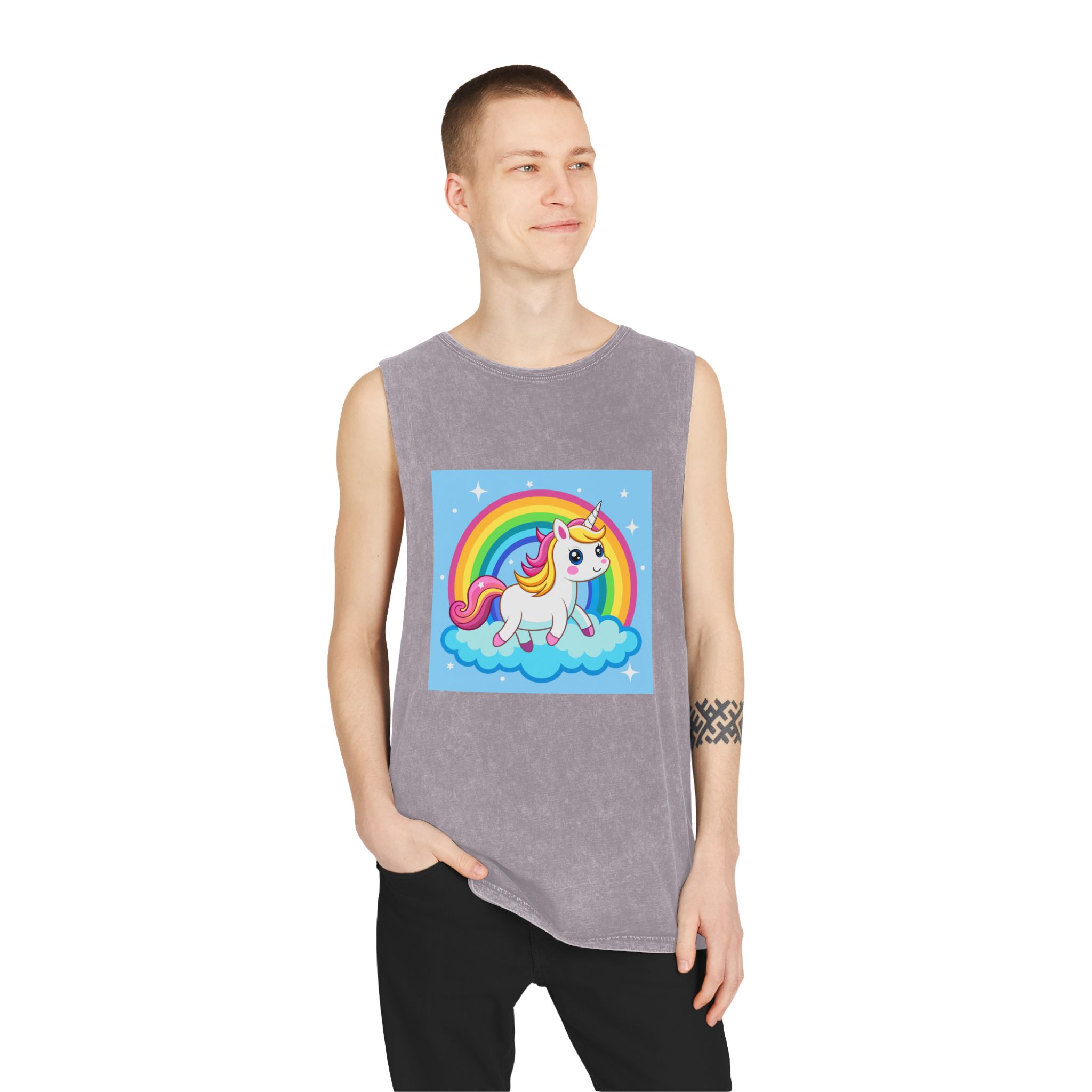 Unicorn Copia 3 Unisex Stonewash Tank Top - Image 19