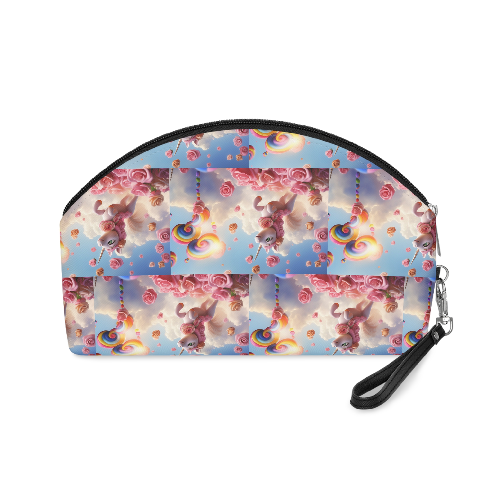 There Is Unicorn That Is Flying Through Air With Roses Generative Ai Makeup Bag - Image 2