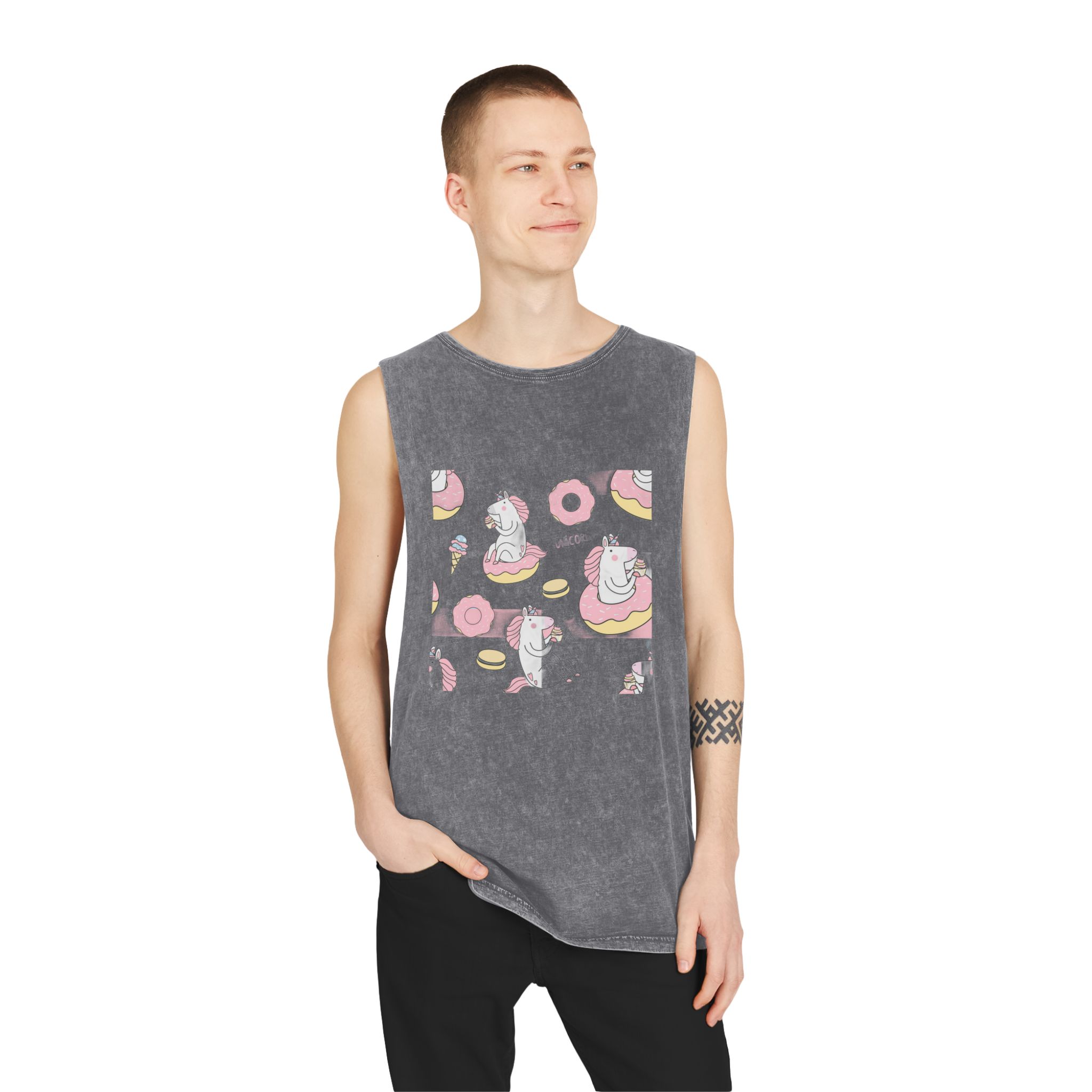 Unicorn V140 Unisex Stonewash Tank Top - Image 11