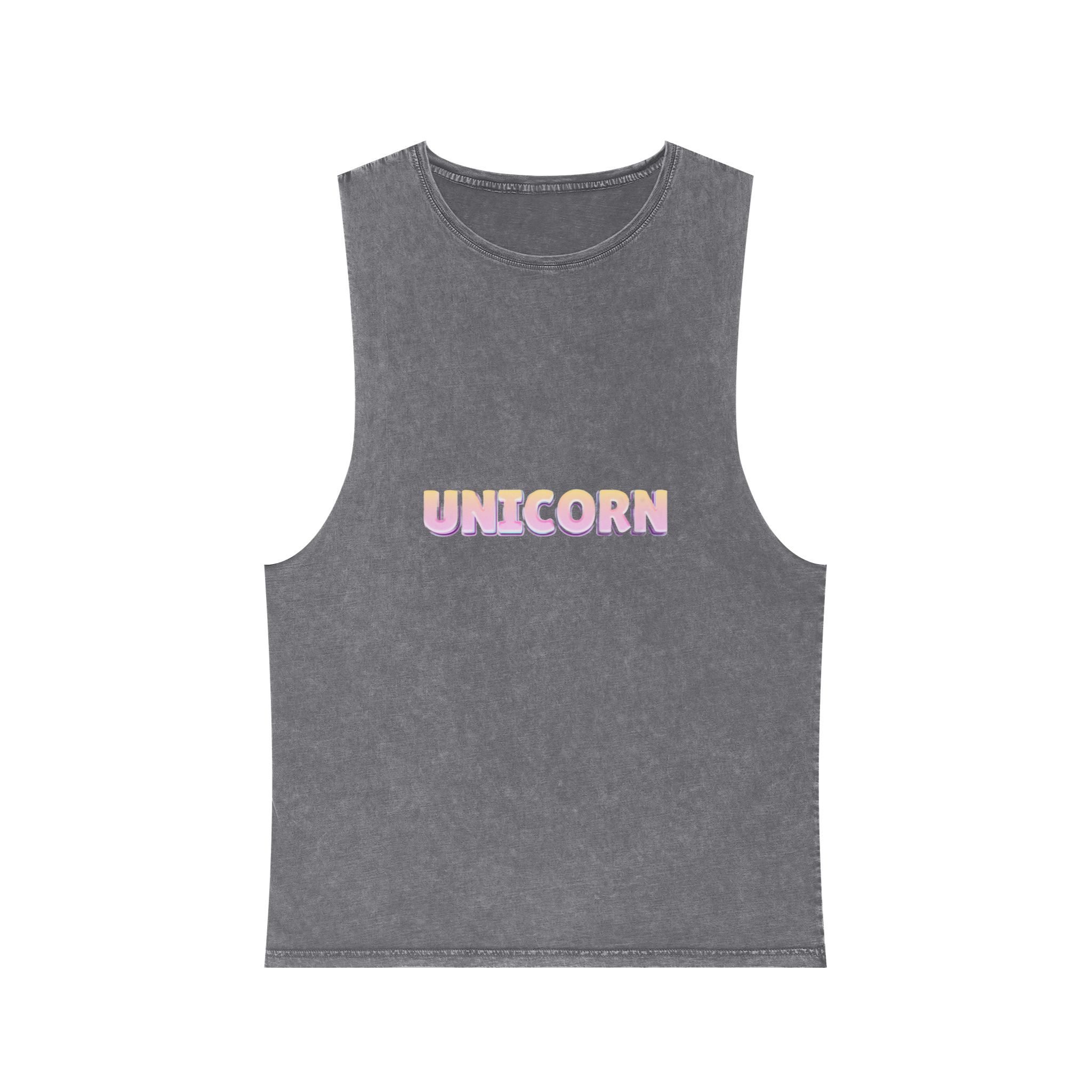 Unicorn Editable Text Effect Unisex Stonewash Tank Top - Image 9