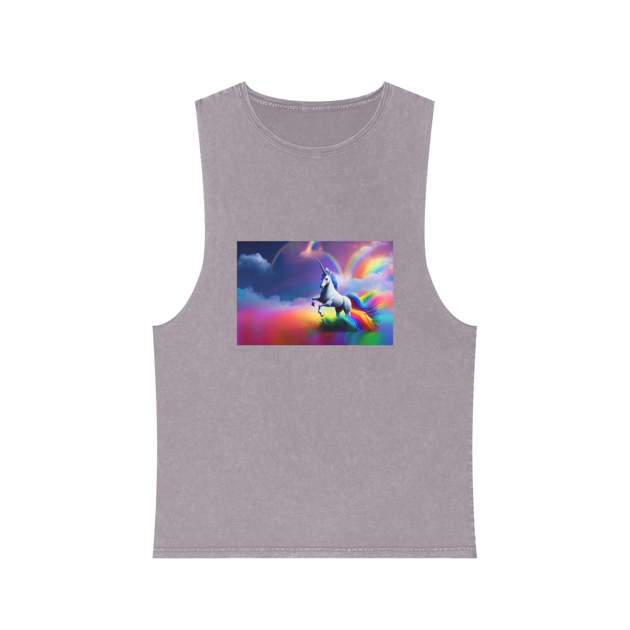 Beautiful Butterfly Unicorn Watercolors Unisex Stonewash Tank Top - Image 17