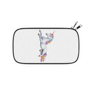 Colorful Unicorn With Unique Hairstyle Horn Sitting Vector Illustration Passport Wallet