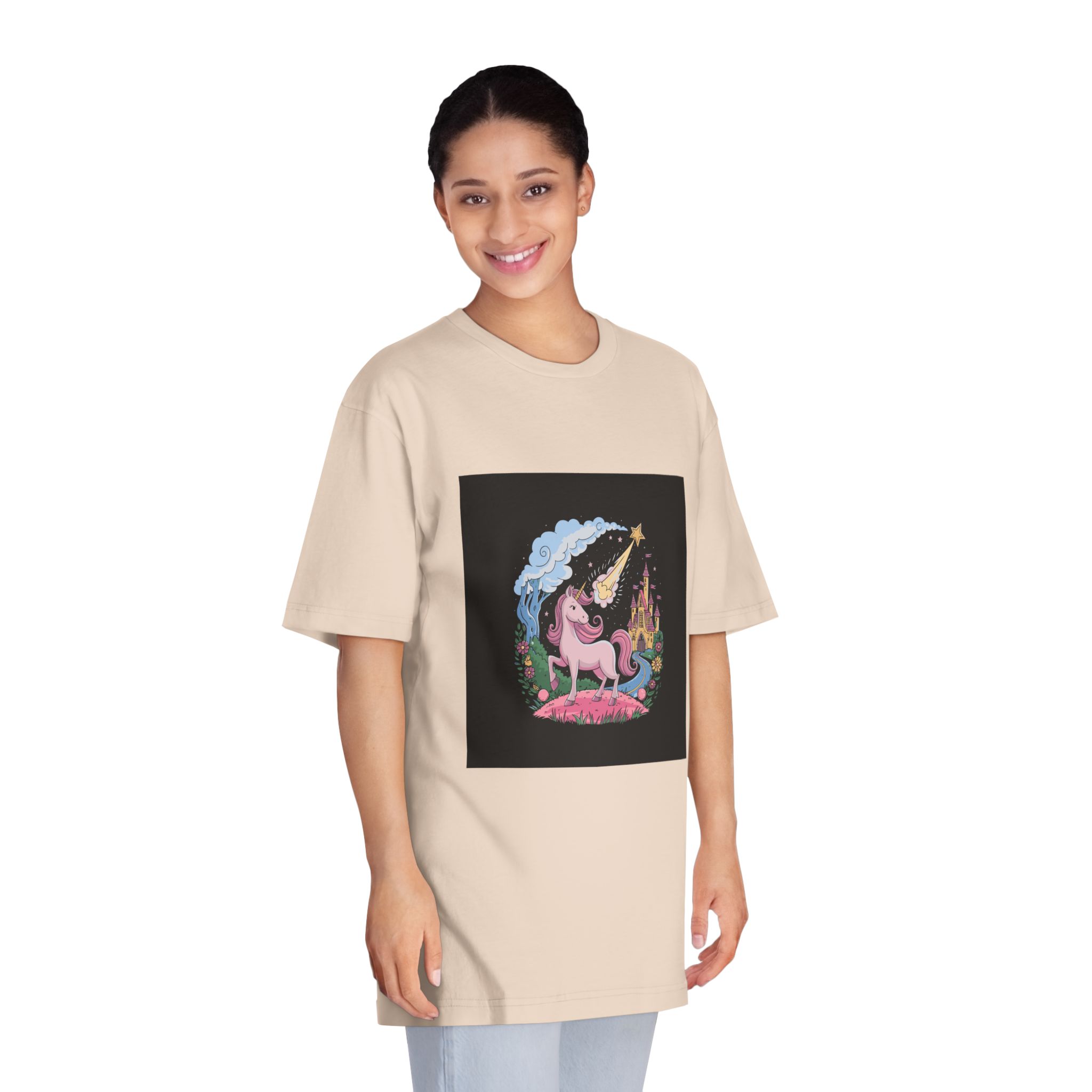 Unicorn With Star Its Head Is Drawn By Unicorn Unisex Classic Crewneck T Shirt - Image 11
