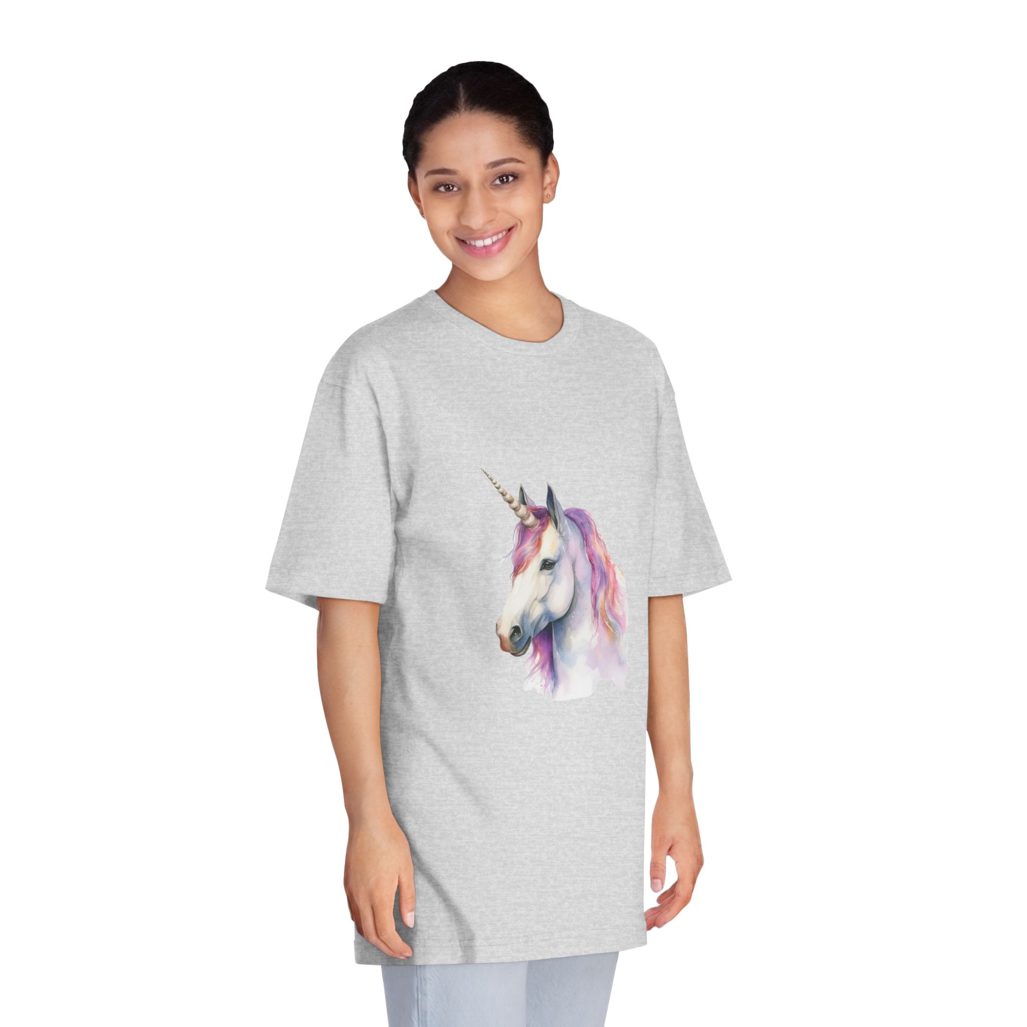 Unicorn With Purple Mane Pink Tail Unisex Classic Crewneck T Shirt - Image 15