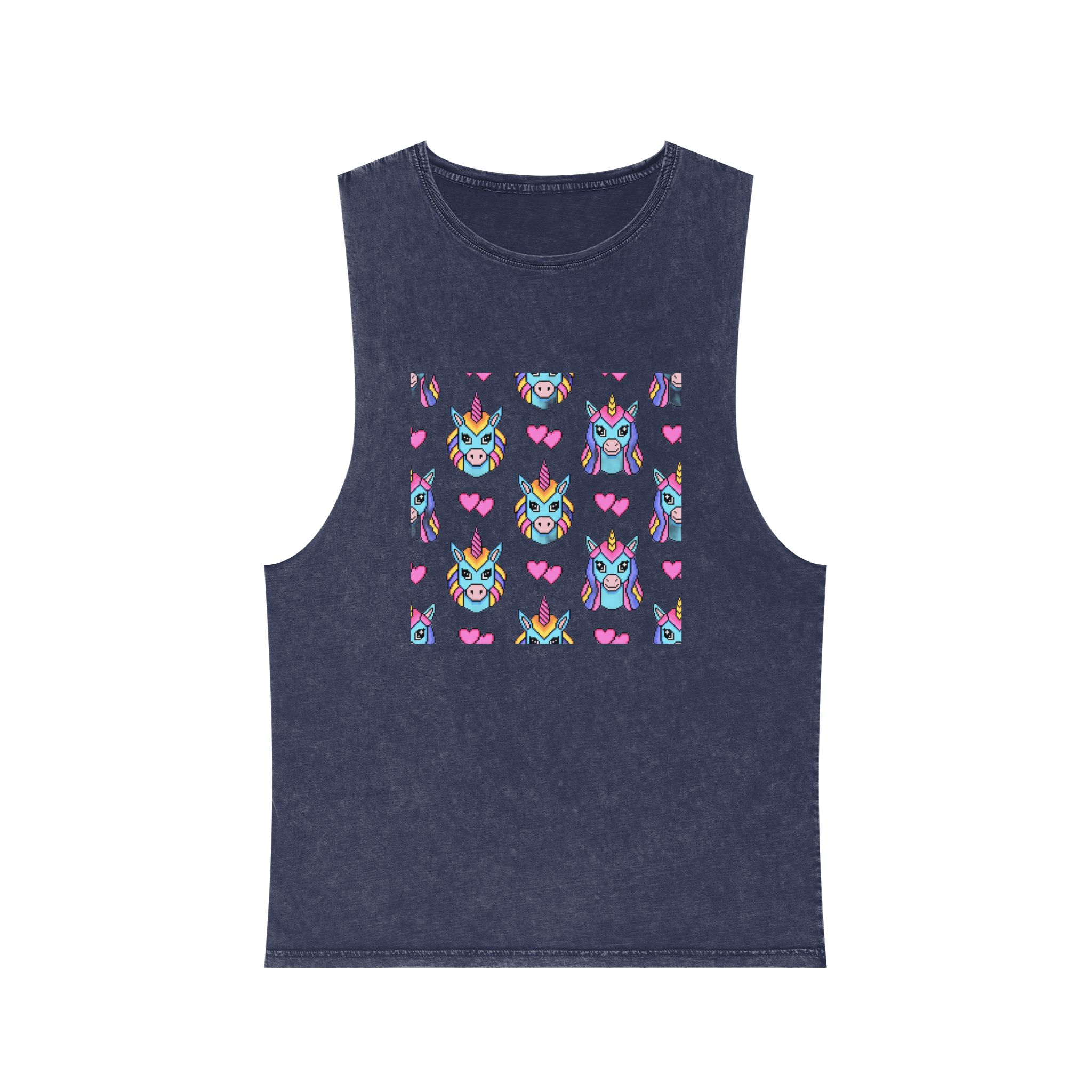 Unicorn Pattern Unisex Stonewash Tank Top - Image 13