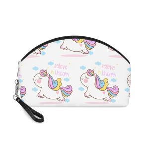Cute Unicorn Cartoon Jump Air Flat Style Makeup Bag