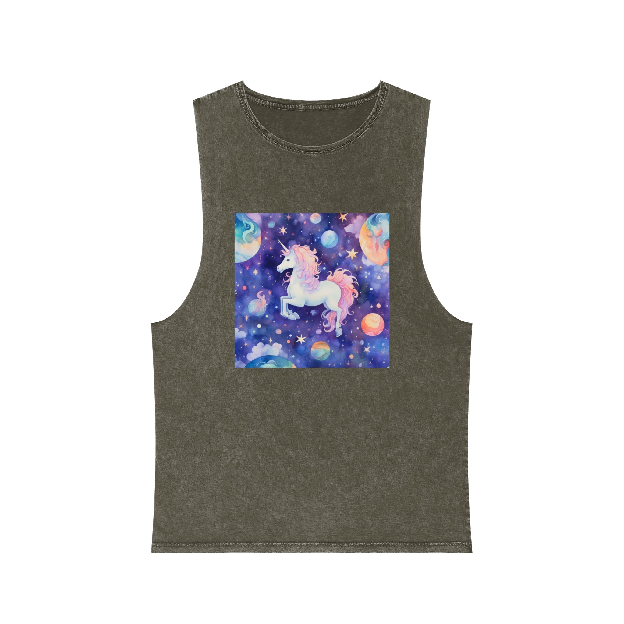 There Is Unicorn That Is Flying Through Sky Generative Ai Unisex Stonewash Tank Top - Image 5