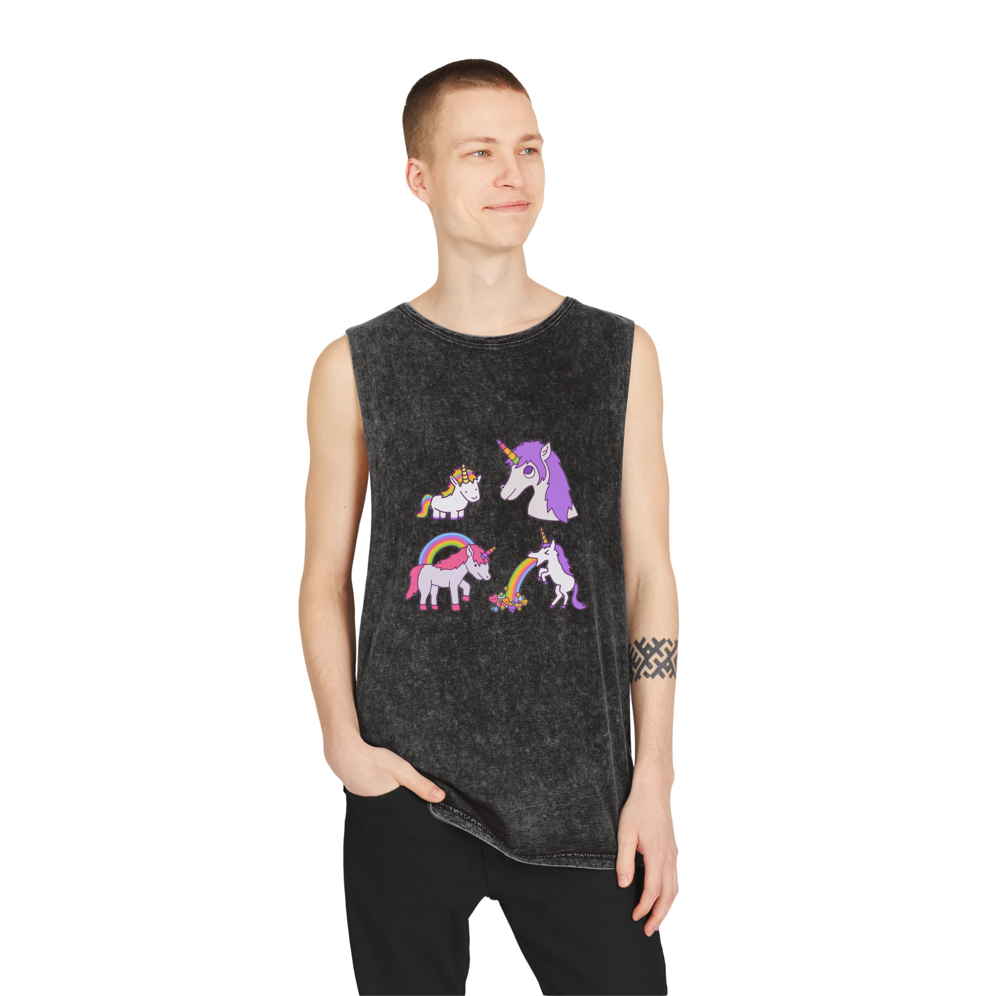 Unicorn V31 Unisex Stonewash Tank Top - Image 3