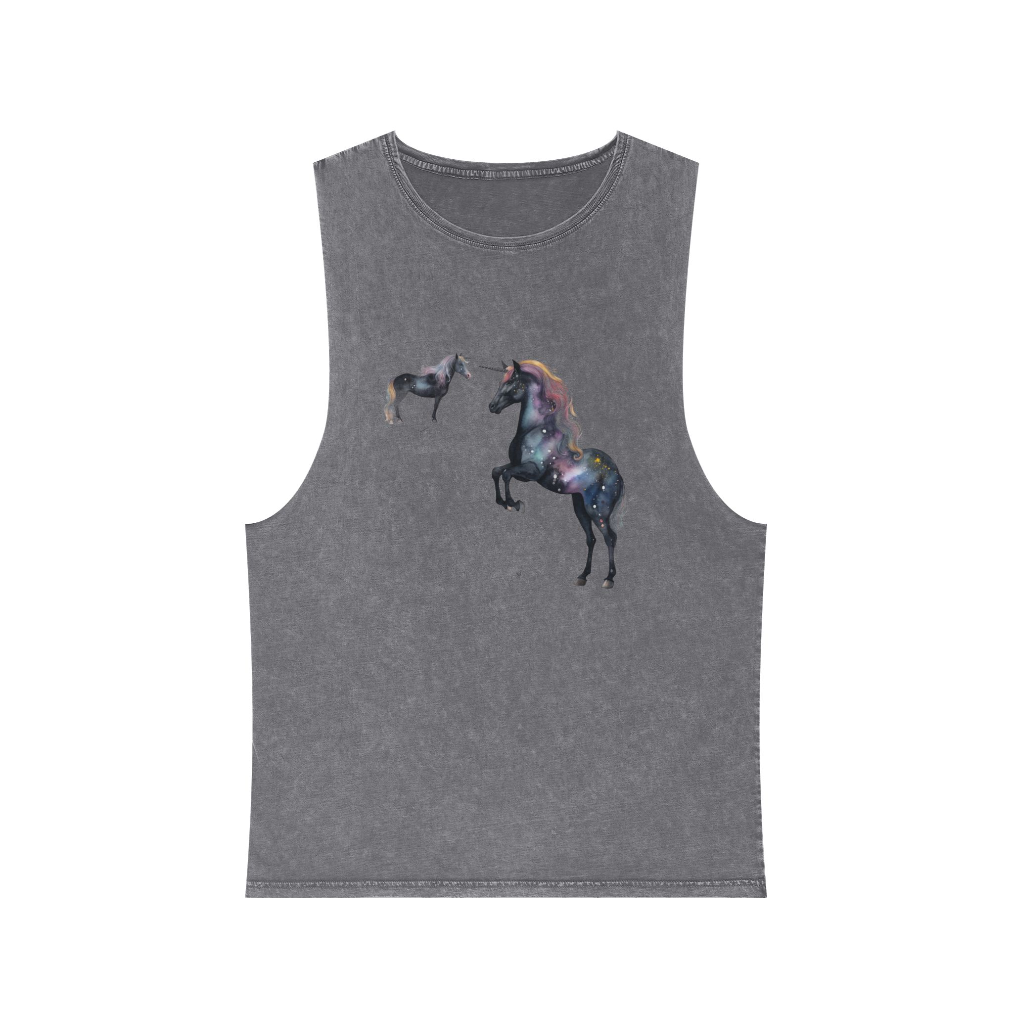 There Are Lot Different Unicorns That Are Painted Watercolor Generative Ai Unisex Stonewash Tank Top - Image 9