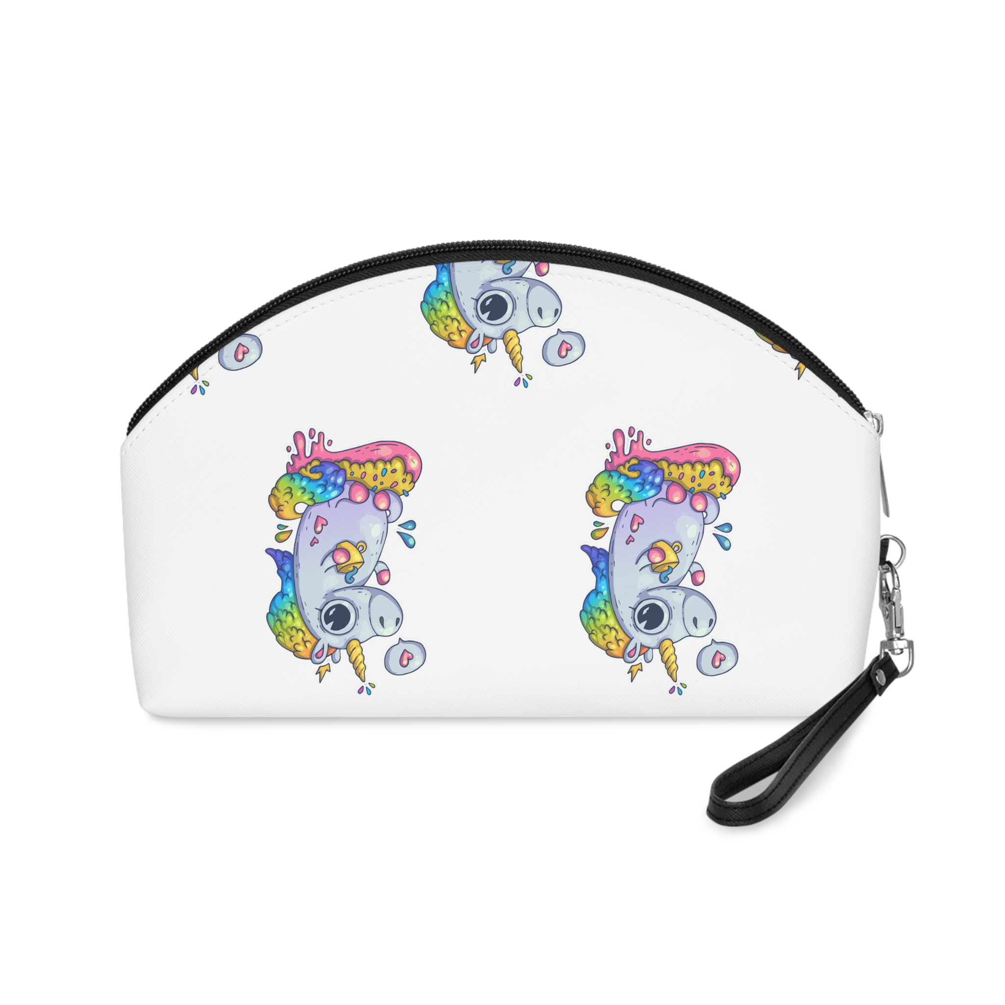 Rainbow Unicorn Cartoon Vector Character Trendy Style Vector Illustration Makeup Bag - Image 2