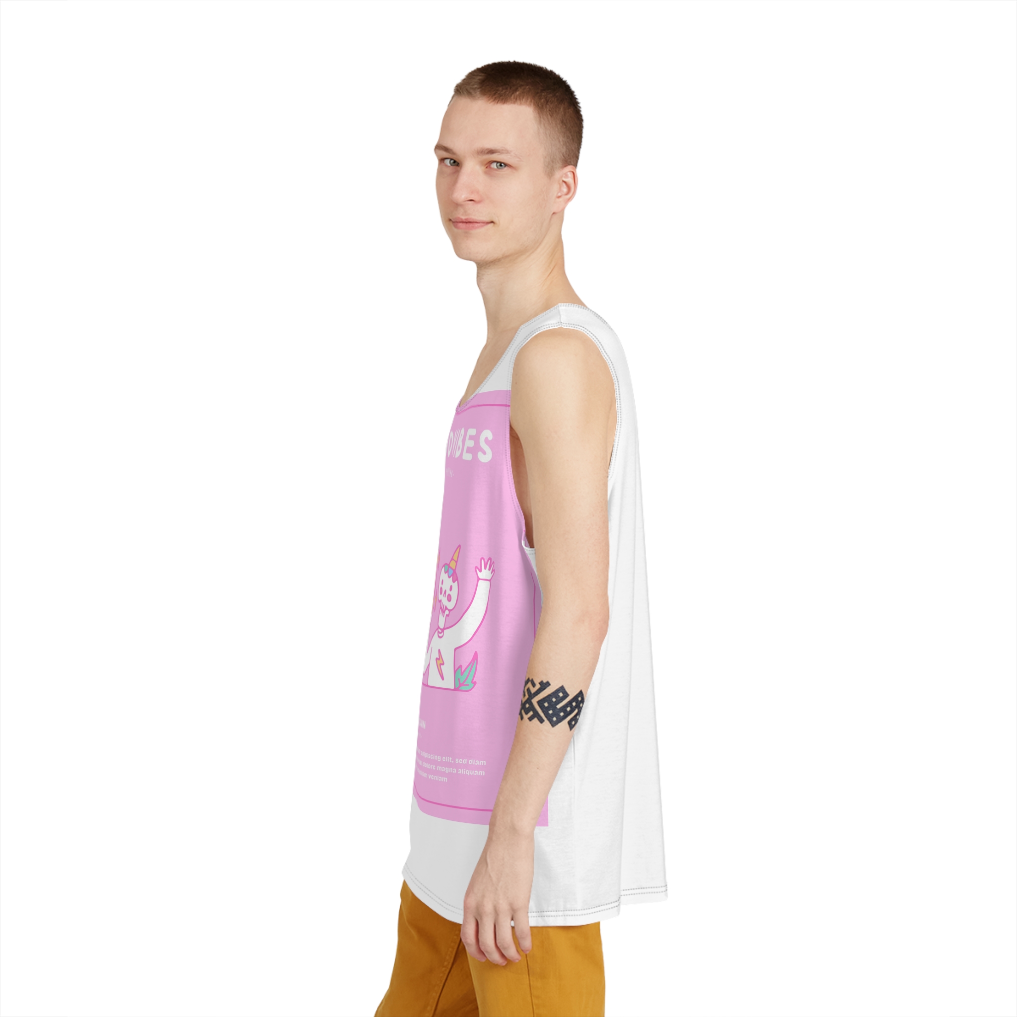 Cute Unicorn Skulls Holding Beer Bottle Illustration T Shirt Poster Mens Tank Aop