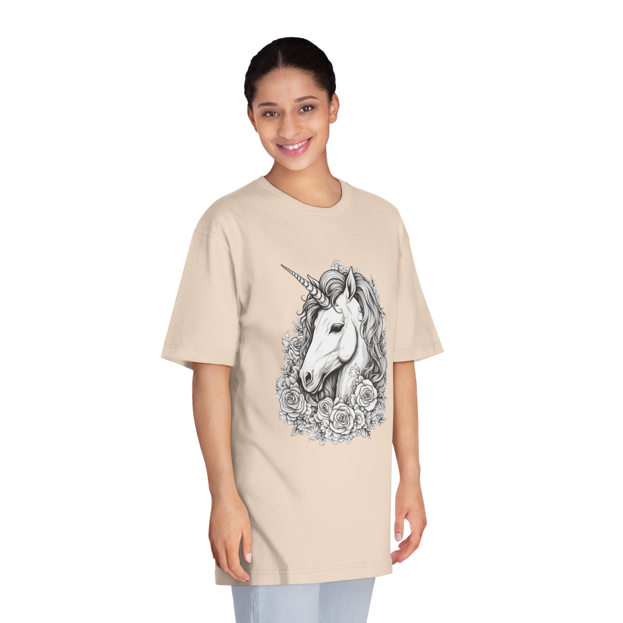 Unicorn With Roses Roses Around It Generative Ai Unisex Classic Crewneck T Shirt - Image 11