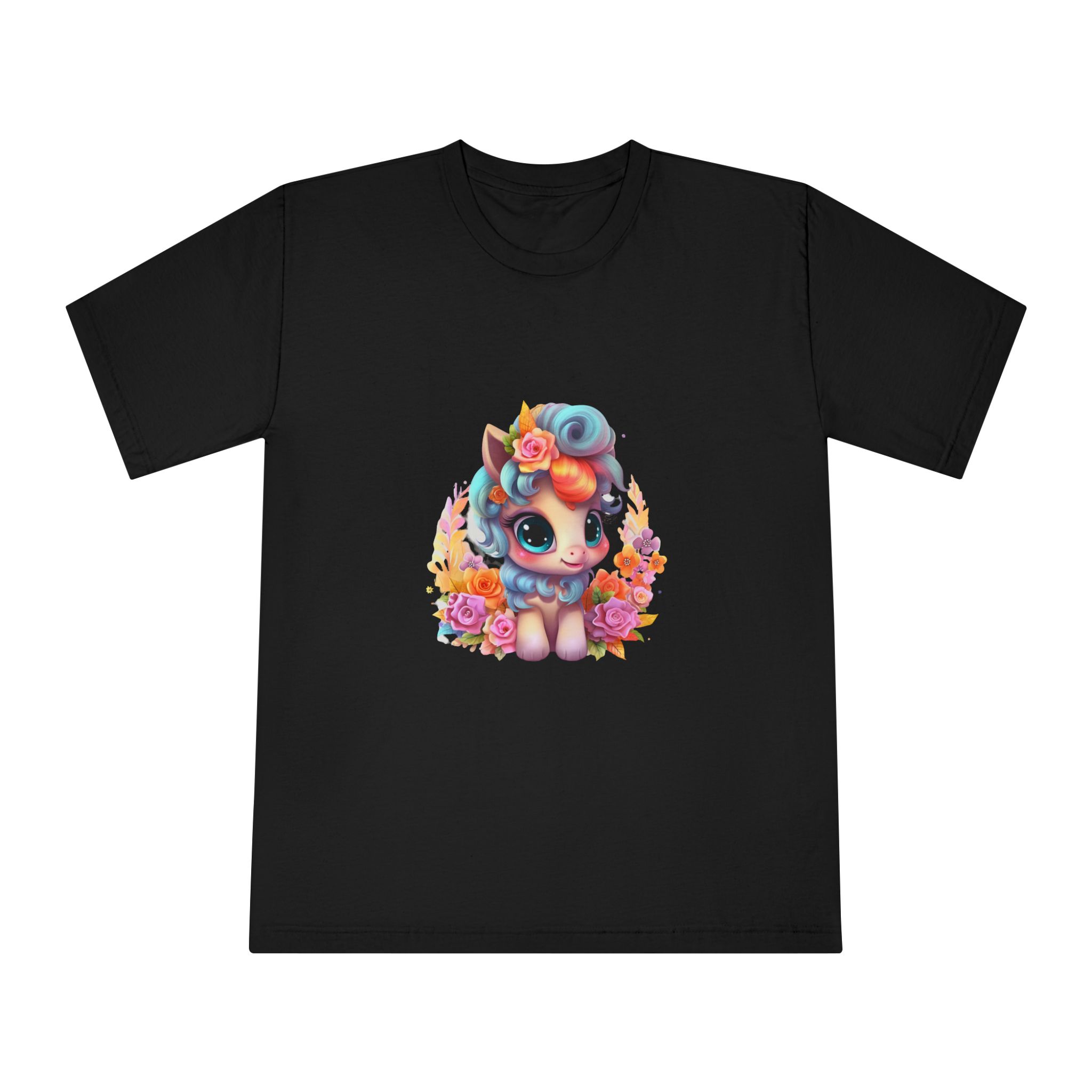 Flower Unicorn Unisex Classic Crewneck T Shirt - Image 5