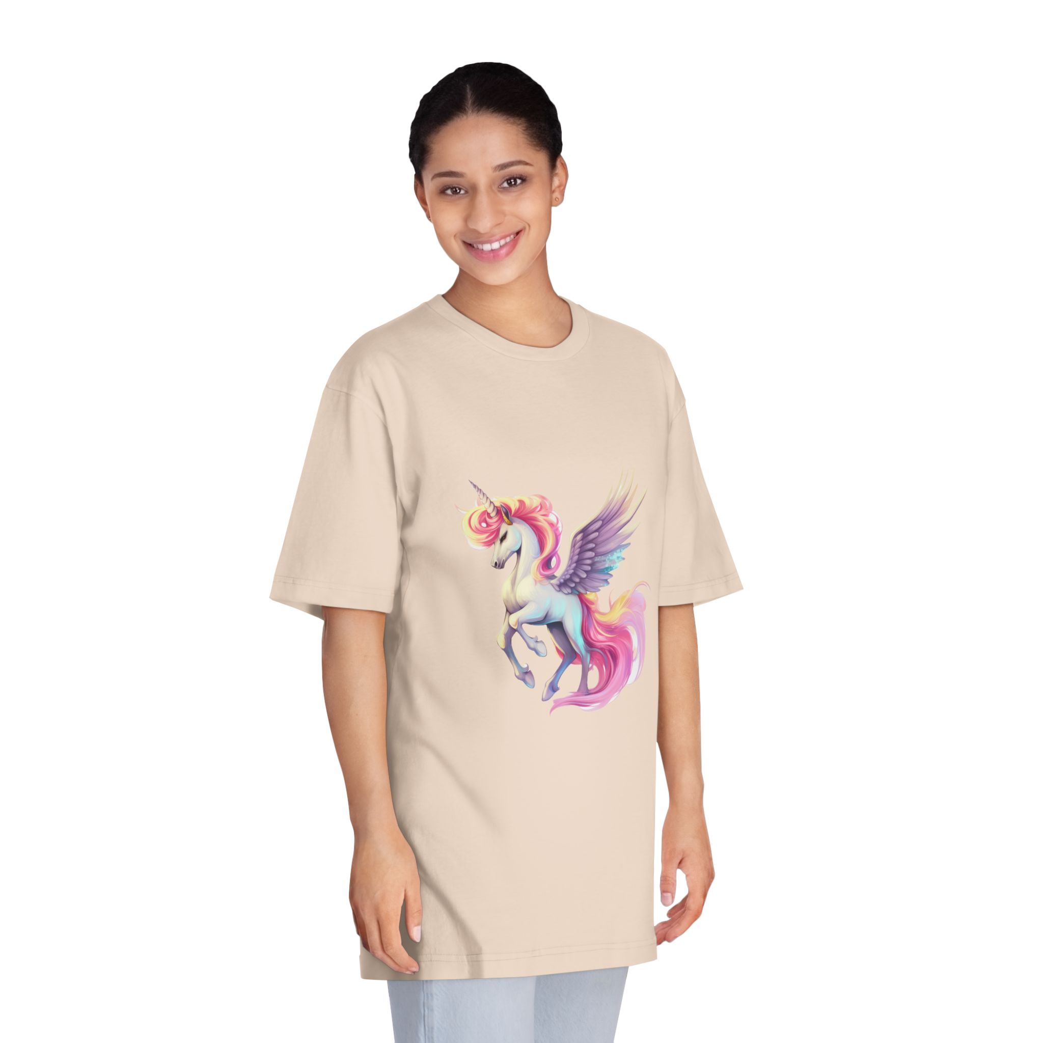 Unicorn With Wings Pink Mane Unisex Classic Crewneck T Shirt - Image 11