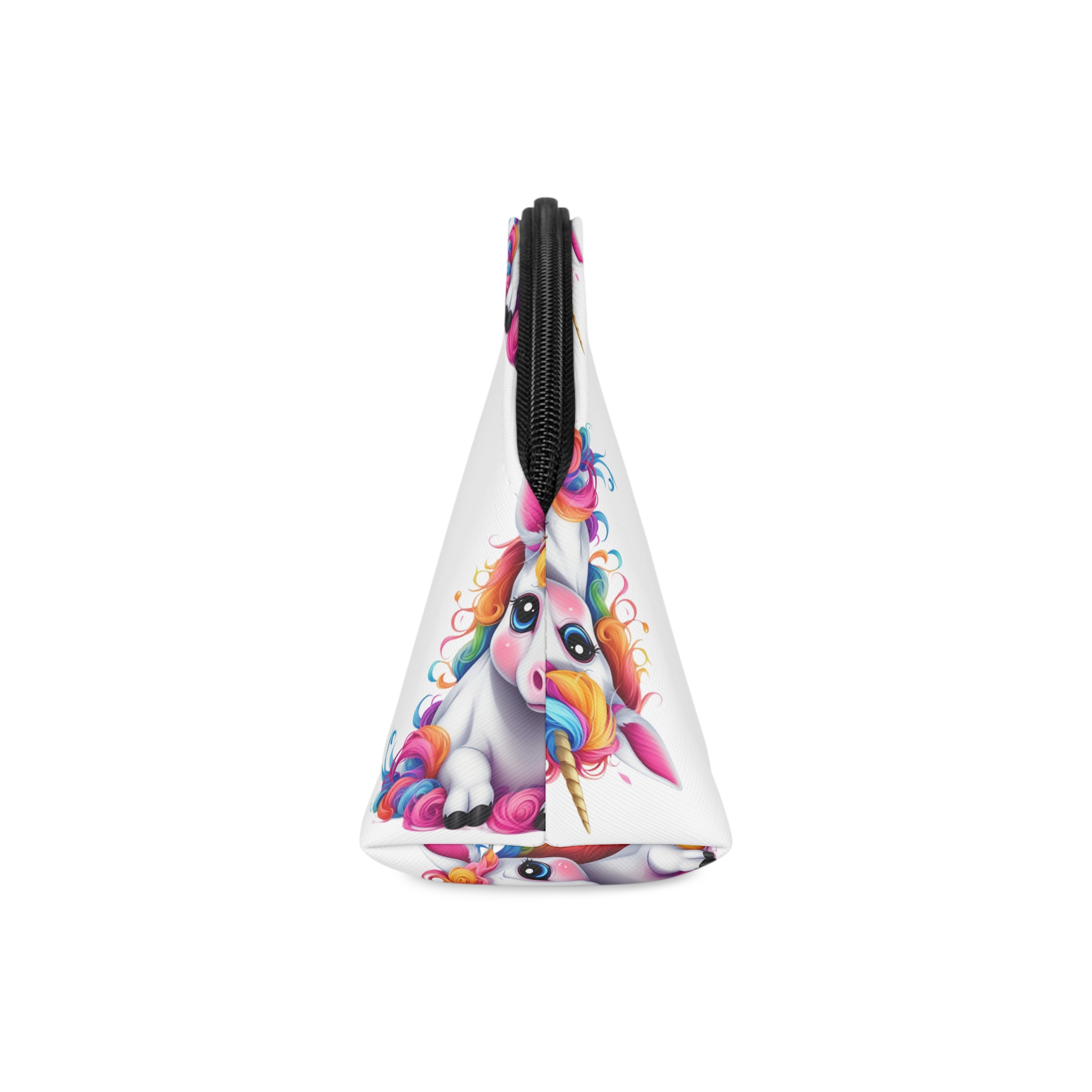 Cute Unicorn With Colorful Hair Isolated White Background Makeup Bag - Image 4