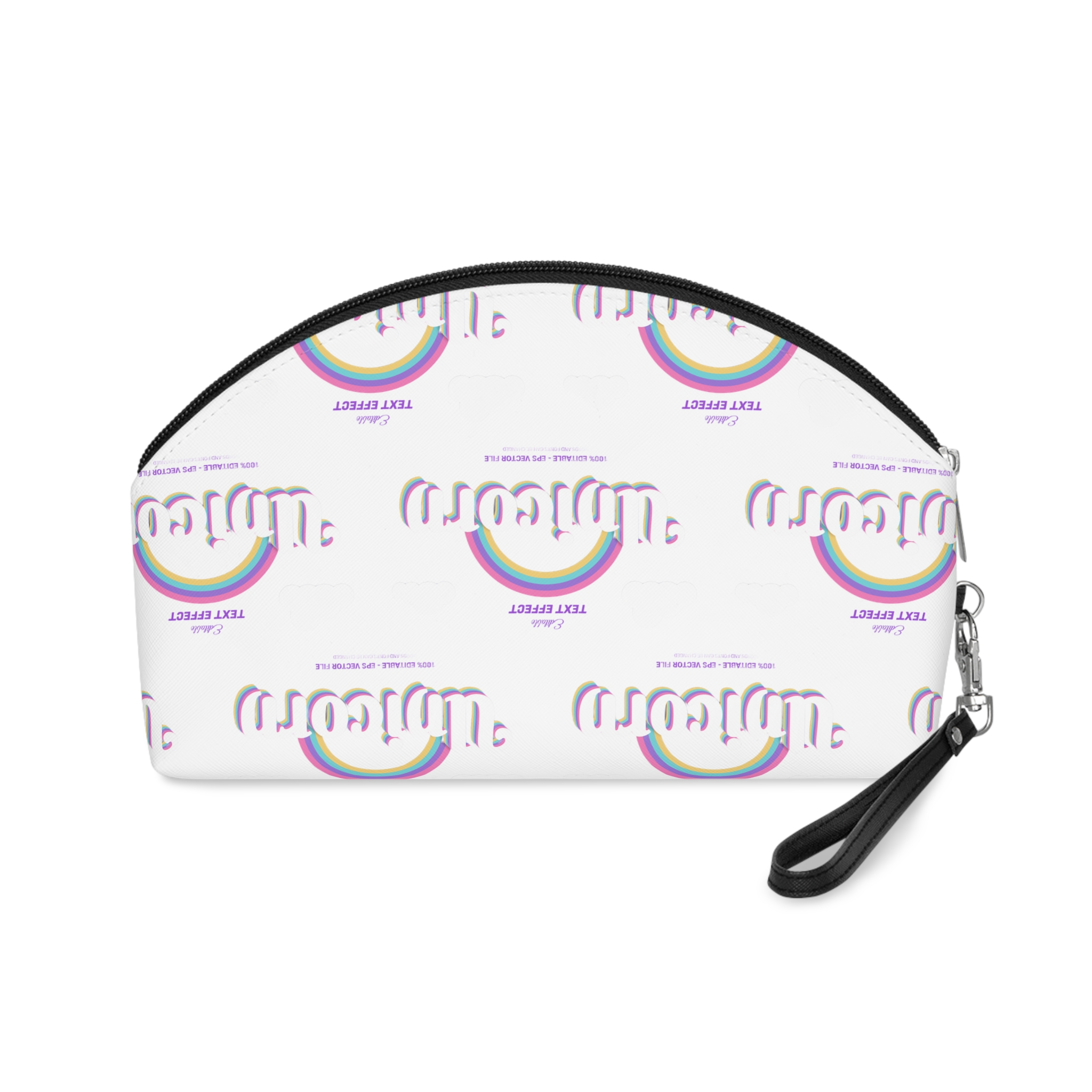 Cute Unicorn Editable Text Effect Makeup Bag - Image 2
