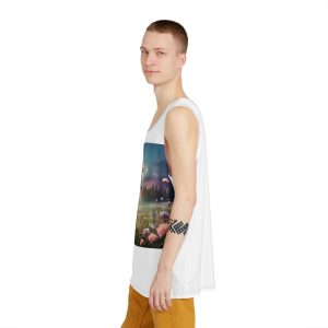 Beautiful Unicorn Running Magical Meadow Unicorn Background Images Whimsical Unicorn (28) Mens Tank Aop