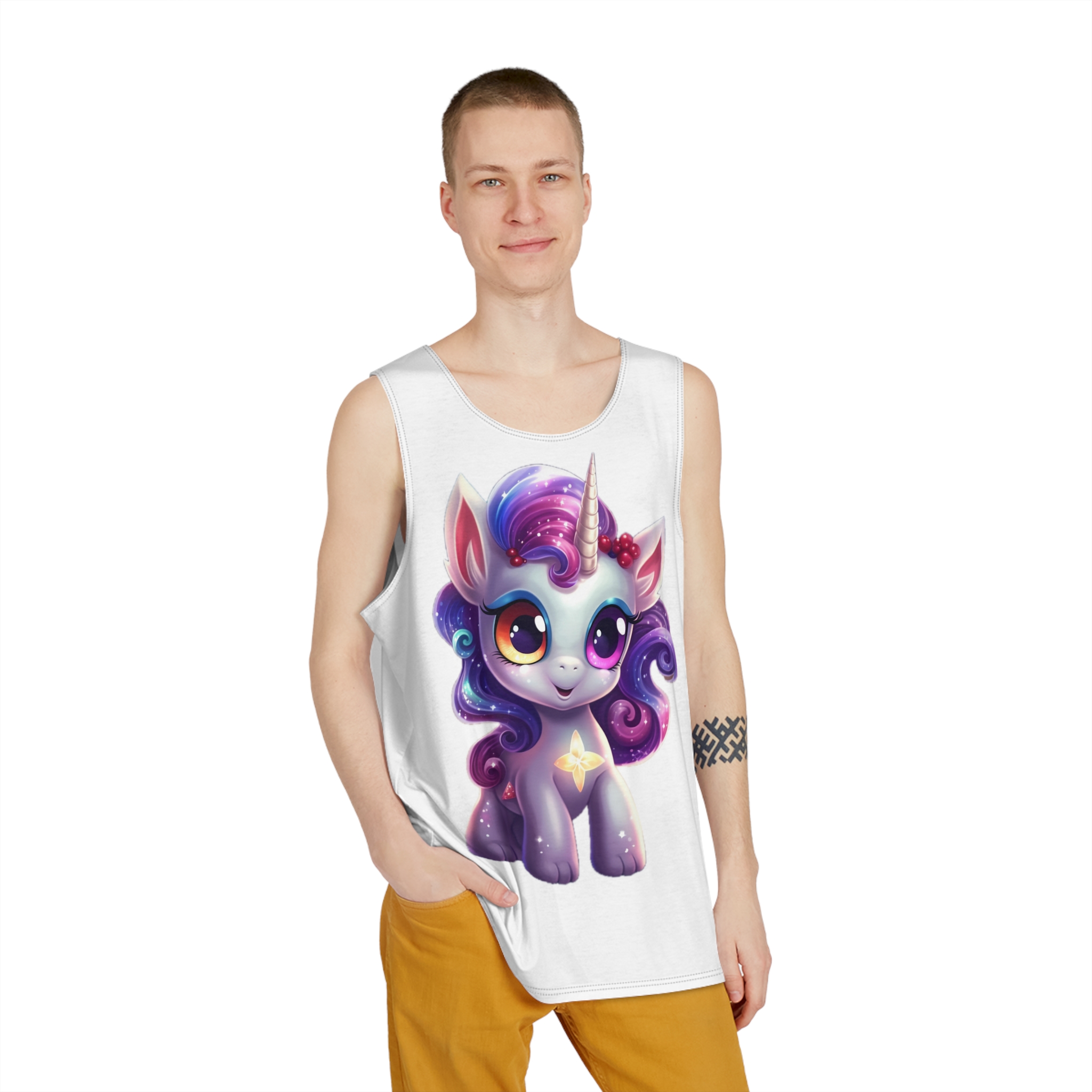 Beautiful Cute Baby Unicorn (2) Mens Tank Aop - Image 3