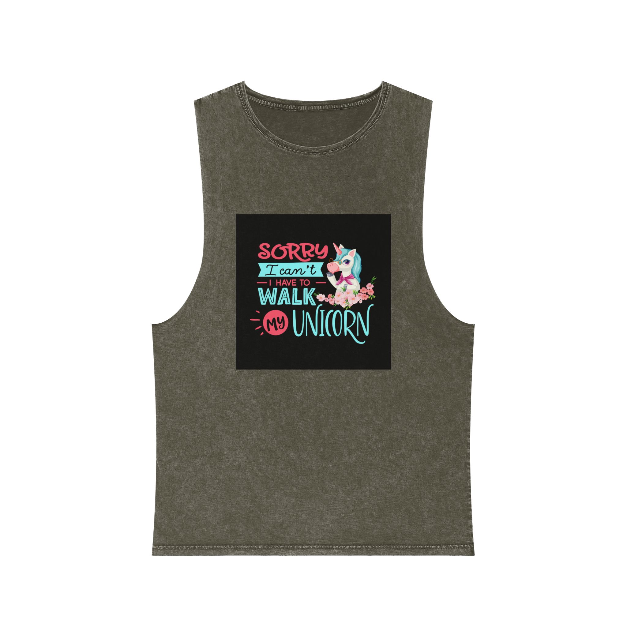 Unicorn Design 5 Unisex Stonewash Tank Top - Image 5