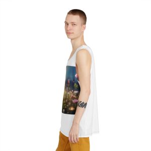 Beautiful Unicorn Running Magical Meadow Unicorn Background Images Whimsical Unicorn (57) Mens Tank Aop