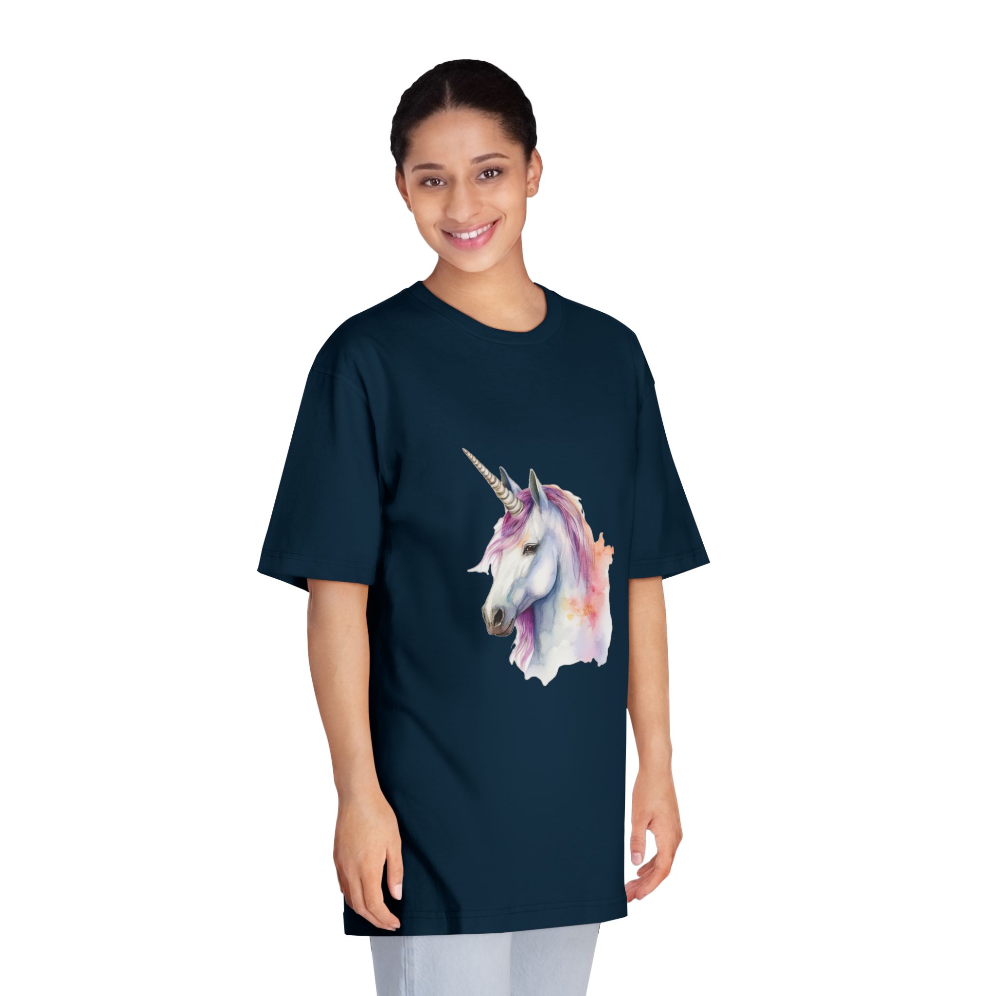 Unicorn With Purple Mane Pink Horn Unisex Classic Crewneck T Shirt - Image 19