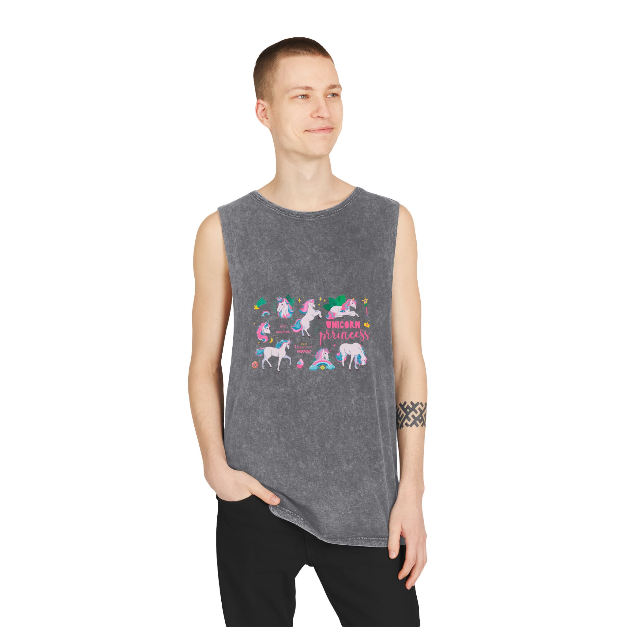 Unicorn Princess 184709 Unisex Stonewash Tank Top - Image 11