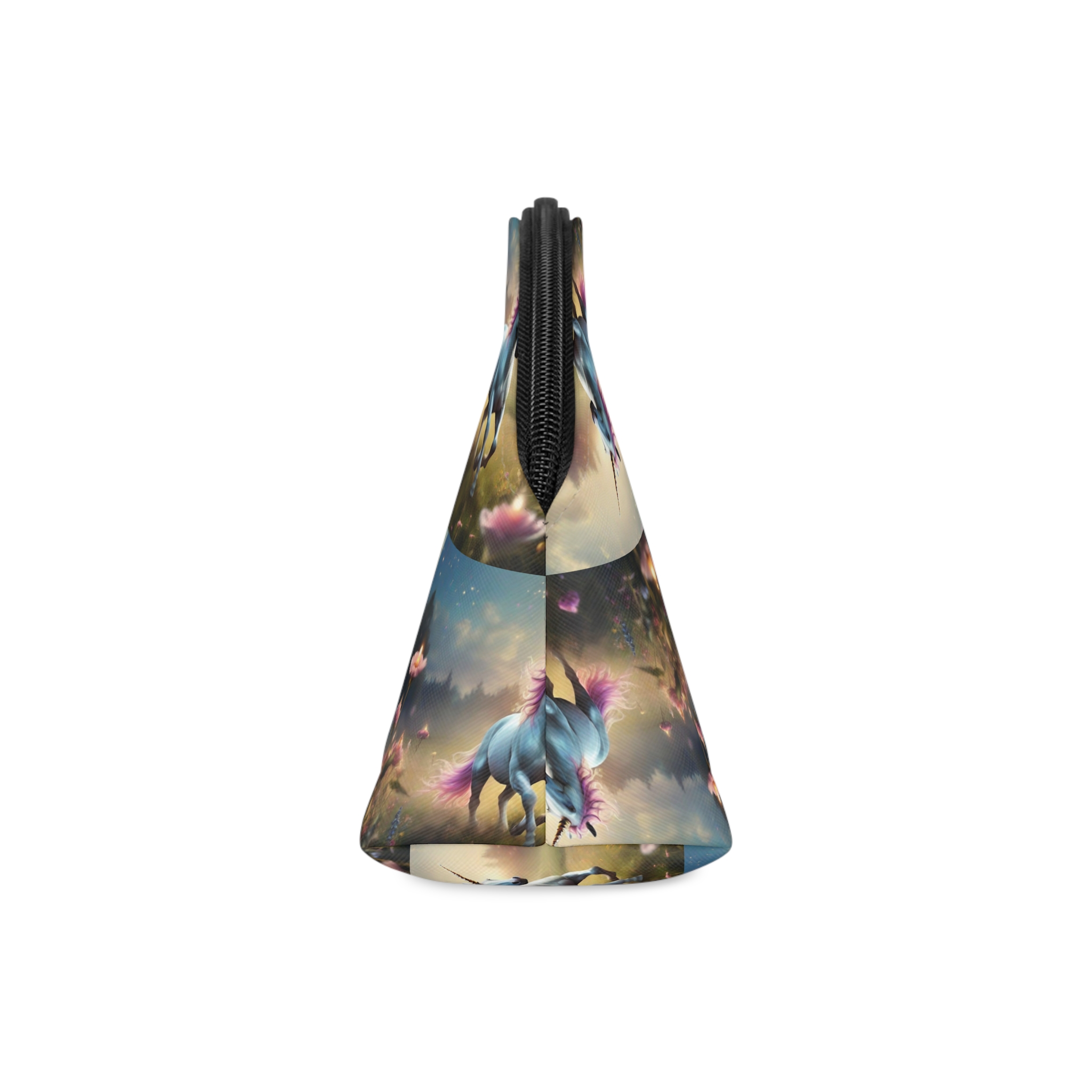 Beautiful Unicorn Running Magical Meadow Unicorn Background Images Whimsical Unicorn (19) Makeup Bag - Image 4