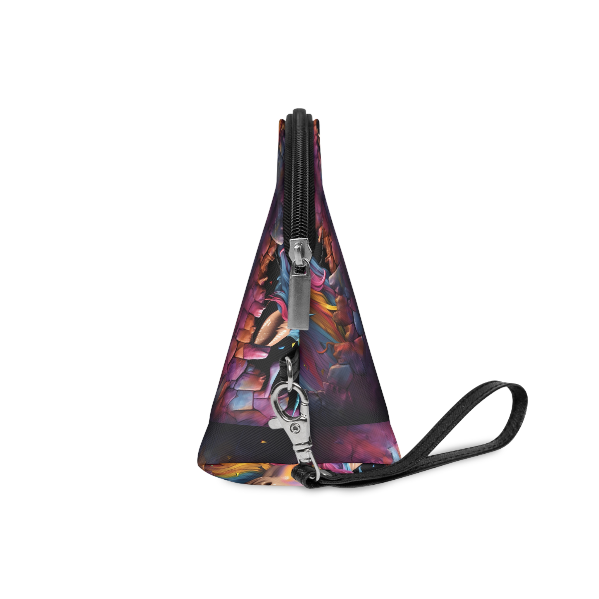 Cute Unicorn Cartoon Looking Through Wall Poster Illustration Kids Makeup Bag - Image 3