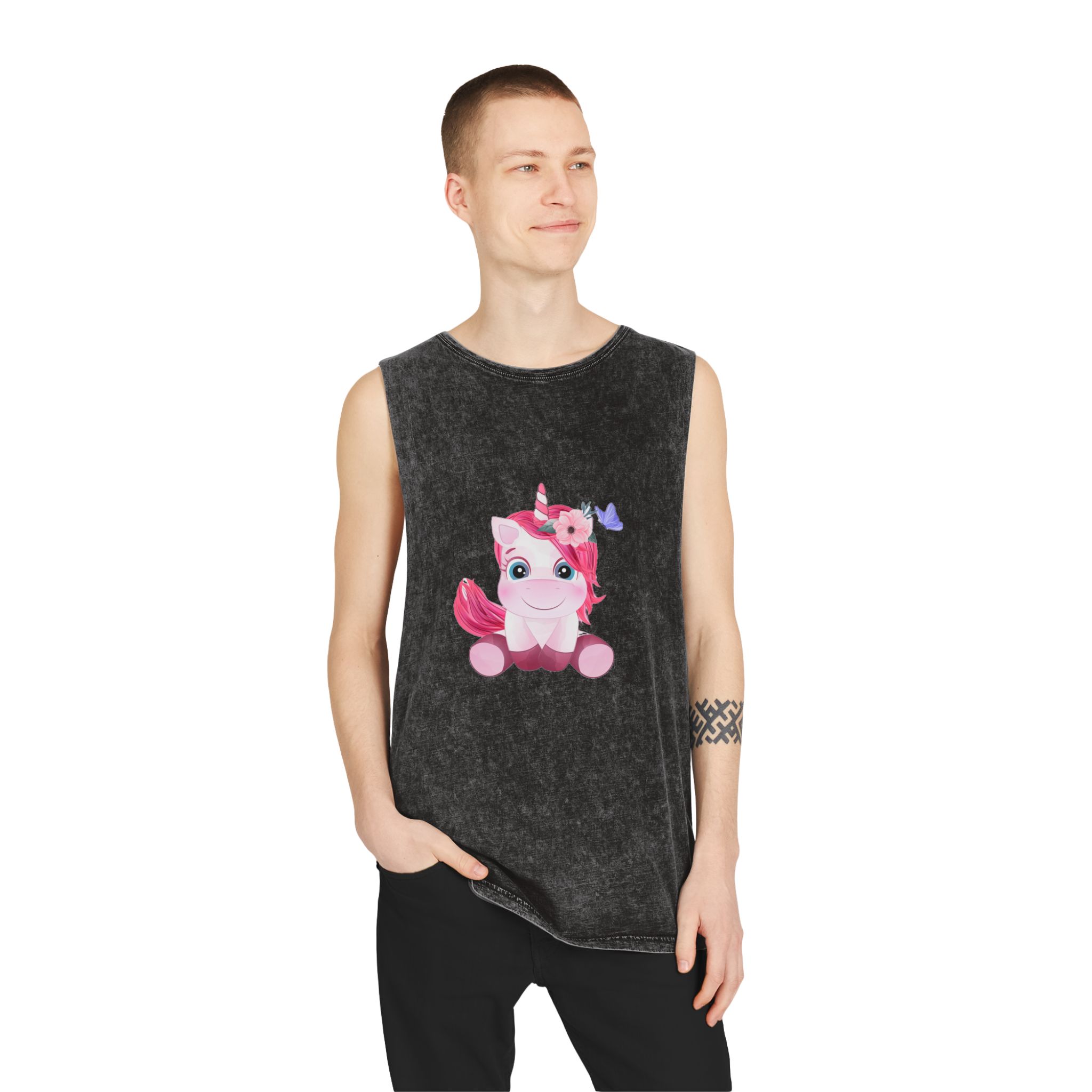 Unicorn V424 Unisex Stonewash Tank Top - Image 3