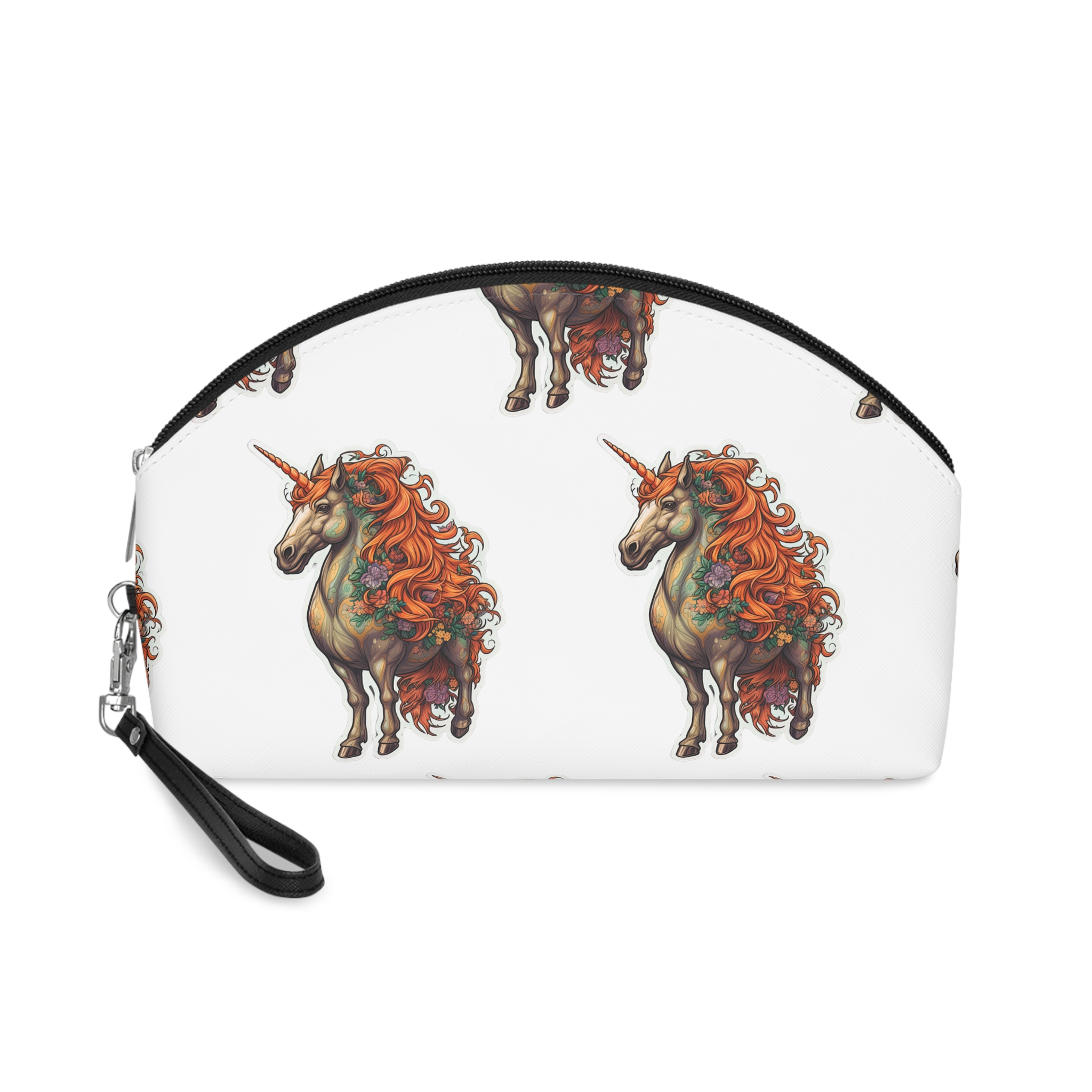 Drawing Unicorn With Flowers Picture Unicorn Makeup Bag
